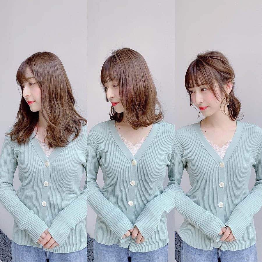 前田渉さんのインスタグラム写真 - (前田渉Instagram)「. . 春に人気の‼︎ 劇的Before→After→Arrange . . Cut:毛先を10cmほど切り 巻いて鎖骨ラインのミディアムに😁👍🏻前髪は僕の代名詞・シースルーパッツンに✂︎ Color:ロイヤルミルクティーカラーの810トーン Styling:32mmのコテで波ウェーブにしcache cache oilで仕上げました💫✨✨ Arrange:ゴム2本で出来ちゃう こなれ感わたポニー🦄💕 . . 春ですね🌸 バッサリ切る人が続出しておりす！ 僕にお任せください😁👍🏻✨ . . . #わたるマジック #わたるフィルター #hair #cachecache #cachecacheomotesando #BeforeAfterArrange #cachecacheoil  #美容師 #イメチェン #カシュカシュオイル #ヘアアレンジ #表参道 #カット #簡単アレンジ #似合わせカット #くるりんぱ #シースルーバング #セルフアレンジ #こなれ感 #透明感 #わたアレンジ #シースルーパッツン #劇的ビフォーアフター #大人可愛い #ねじりアレンジ #わたポニー #美容室 #美容院 #ポニーテールアレンジ #ポニーテール」4月19日 20時35分 - wataru_magic