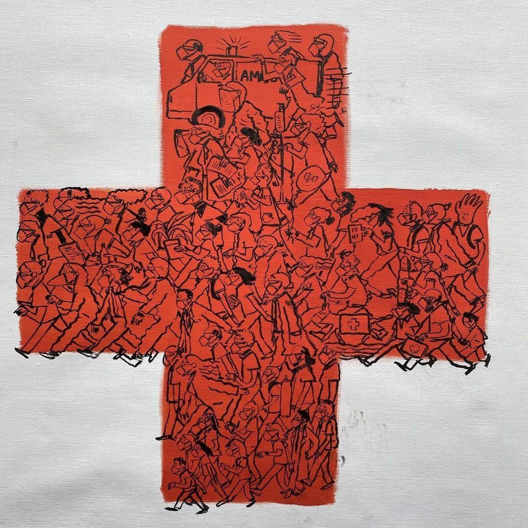 Jean Jullienさんのインスタグラム写真 - (Jean JullienInstagram)「Thanks to everyone who watched the live drawing in support of the @britishredcross , there’s a link for donation in bio, please give if you can. Thanks to all the medical workers around the world doing an incredible job, Thanks to you all who watched for your comments and suggestions, and thanks Sarah for holding the camera! Edit: you can watch the while live drawing in my stories for a few more hours🐒」4月19日 23時26分 - jean_jullien