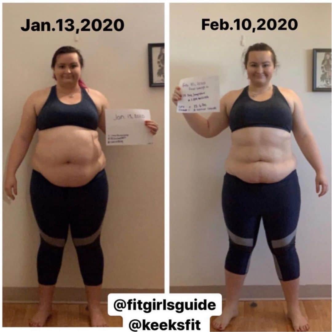 1.9m Fitness Inspirationのインスタグラム：「“With each passing month I watched my emotional eating and weight soar out of control. I tried pills and shakes and failed gym memberships but each time I became more discouraged. I had completely lost all motivation and I felt lost inside myself. I felt as if the real me was buried somewhere deep within my own body and she couldn’t come out. I eventually stopped doing the things I loved; I stopped being in pictures, I stopped visiting friends, and I stopped going out in public in fear someone would recognize me. I was hiding from myself and the world around me and comforting this pain with food and remorse. 28 days ago, I stumbled upon this program by chance and after looking through the hashtags, I felt a tinge if motivation. I saw women with PCOS like myself, women smaller and larger than myself who were pushing themselves to be better and uplifting one another in the process. I bought the #28dayjumpstart, without being sure how I would start or succeed. I took it one day at a time and leaned on the supportive community that exists within Fit Girls. I lost 12.6lbs and a total of 14.5 inches off my body, but that’s not the most important part! The important part I gained in these 28 days was the strength, motivation, endurance and mental psyche telling me I DESERVE THIS. I gained healthy eating habits, muscle and exercise milestones. I gained true and genuine friendships and a new sense of self. I don’t want to hide anymore - I want to shine! Thank you fitgirls for catching me during my darkest time and showing me the fierce woman that I can be!” by @keeksfit 🚨 PS: The NEXT group challenge starts 04/27 visit link in profile @fitgirls for details on how to join today (before the sale ends)!!」