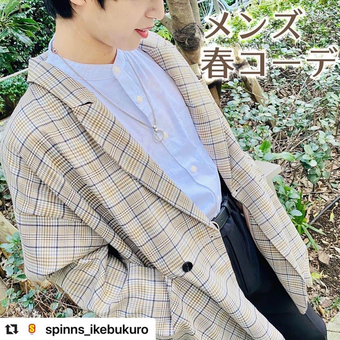 スピンズさんのインスタグラム写真 スピンズinstagram Repost Spinns Ikebukuro With Make Repost メンズコーナーの 春コーデ ビッグテーラードチェックジャケット 5 999 Tax フレアパンツ 3 999 Tax ノーカラーシャツ 2 999 Tax