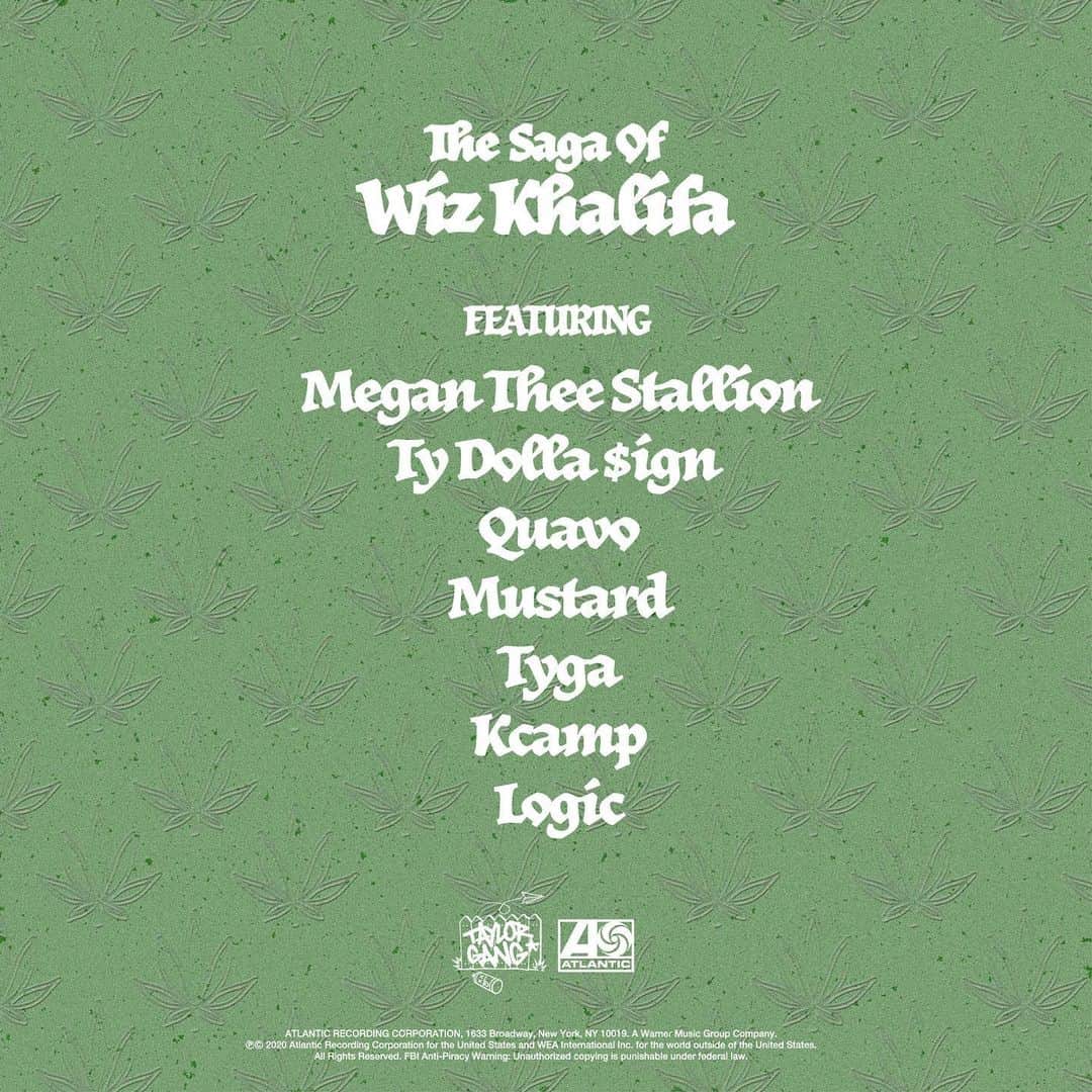 ウィズ・カリファのインスタグラム：「MIDNIGHT💨 #TheSagaOfWizkhalifa」
