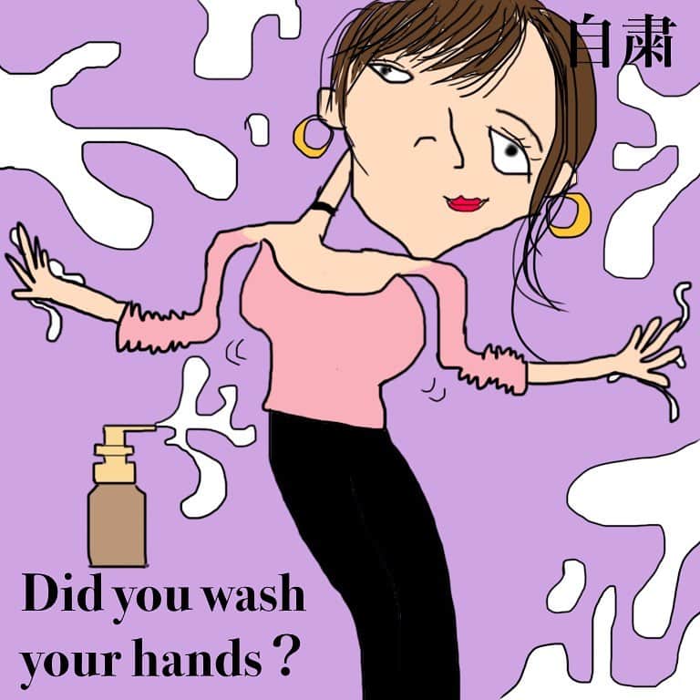 清水あいりさんのインスタグラム写真 - (清水あいりInstagram)「今日は… こないだアップした「手洗いチャレンジ」をしている私を描いてみました。 絵の中で白いのがいっぱい飛び散ってるけど、泡をイメージしたものだからね。 牛乳とかじゃないからね。 手洗い大切🙌💕 #この顔にイラッとしたらいいね #泡出し過ぎだと思ったらいいね #いいねちょうだい　 #スーパーから帰ってきたら #お散歩から帰ってきたら #手洗いしっかりしましょ #コロナに負けるな #手洗いチャレンジの時の私　 #safehandschallenge  #handwashchallenge  #handwashing  #safehands」4月20日 20時22分 - shimizuairi