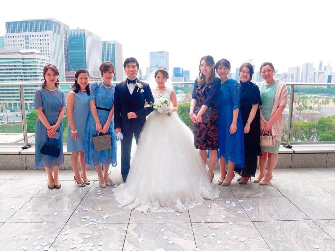 肥田佳菜子のインスタグラム：「りっちゃんの結婚式👰🤵💕 #wedding #結婚式 #パレスホテル #palacehotel #palacehoteltokyo」