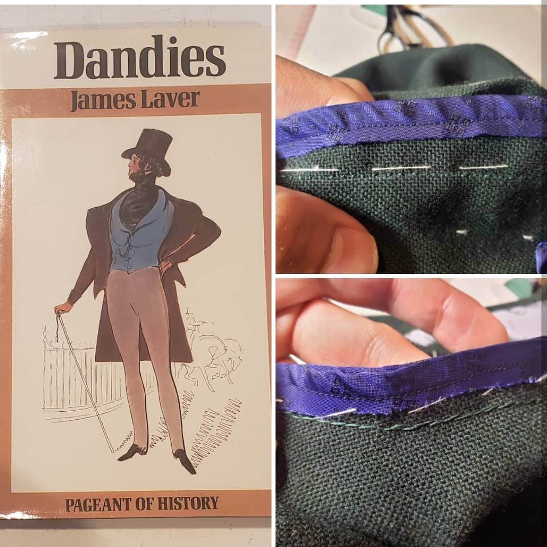 信國太志のインスタグラム：「Book recommendation relay #bookcoverchallenge day6  6冊目はDandies /James Laver ダンディズムは我慢にありなんて言うけど添付写真は我慢しないためにトラウザーズの股ぐりの動きやすさを考慮した手縫いのピッチの強弱。 前立腺近辺は長めの返し縫いでストレッチ性を与えます。  7日間のブックカバーチャレンジとは、読書文化の普及に貢献するためのチャレンジで、参加方法は好きな本を1日1冊、7日間投稿するというもの。本についての説明なしに表紙だけの画像をアップ。」