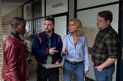 フローレンス・カサンバのインスタグラム：「Tatort - National Feminin. Sonntag 26.04.2020 20:15 Uhr Das Erste. Team Göttingen: Charlotte Lindholm @mariafurtwaengler Kommissar Jochen Kunkel @roland_wolf_official IT Spezialist Leon Ciaballa @jonas_minthe und Anaïs Schmitz #florencekasumba Foto: Frizzi Kurkhaus/NDR」