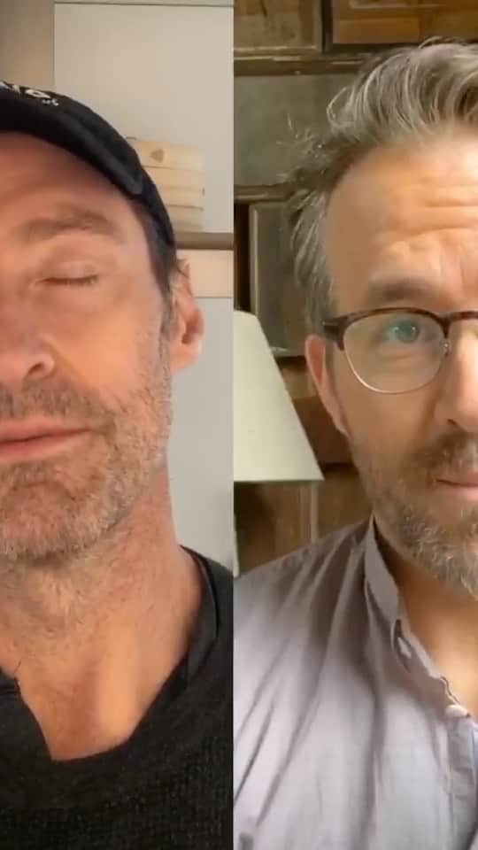 ヒュー・ジャックマンのインスタグラム：「Ryan and I have a temporary cease-fire on our feud for the @allinchallenge. So, I nominate @drewbrees and @therealmariskahargitay and @therealpeterhermann And, just to screw with him... @vancityreynolds. (WHAAT? A challenge inside a challenge.)」
