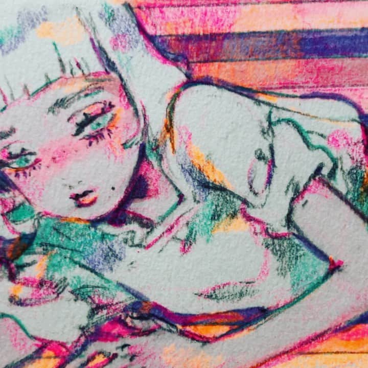 eimiのインスタグラム：「#eimicroquis #eimi #AzamiEimi #illustration #drawing #イラストレーション #girlsillustration #pink」
