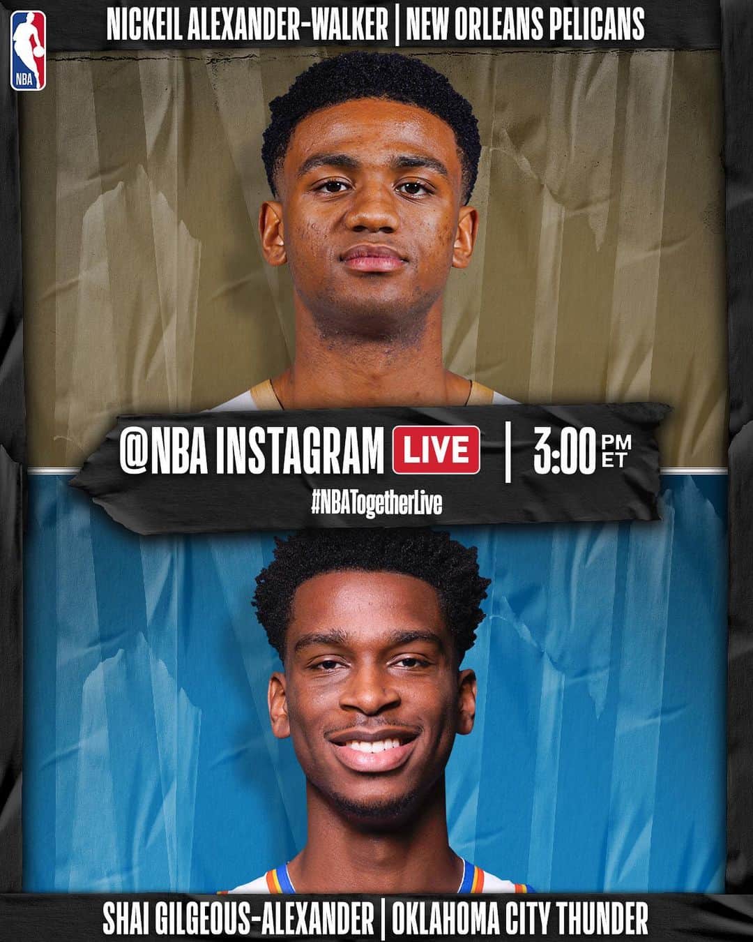 NBAさんのインスタグラム写真 - (NBAInstagram)「The cousins... @nickeilaw of the @pelicansnba & @shai of the @okcthunder are taking over our @NBA IG LIVE at 3:00pm/et! #NBATogetherLive  What questions do YOU have?」4月21日 23時58分 - nba