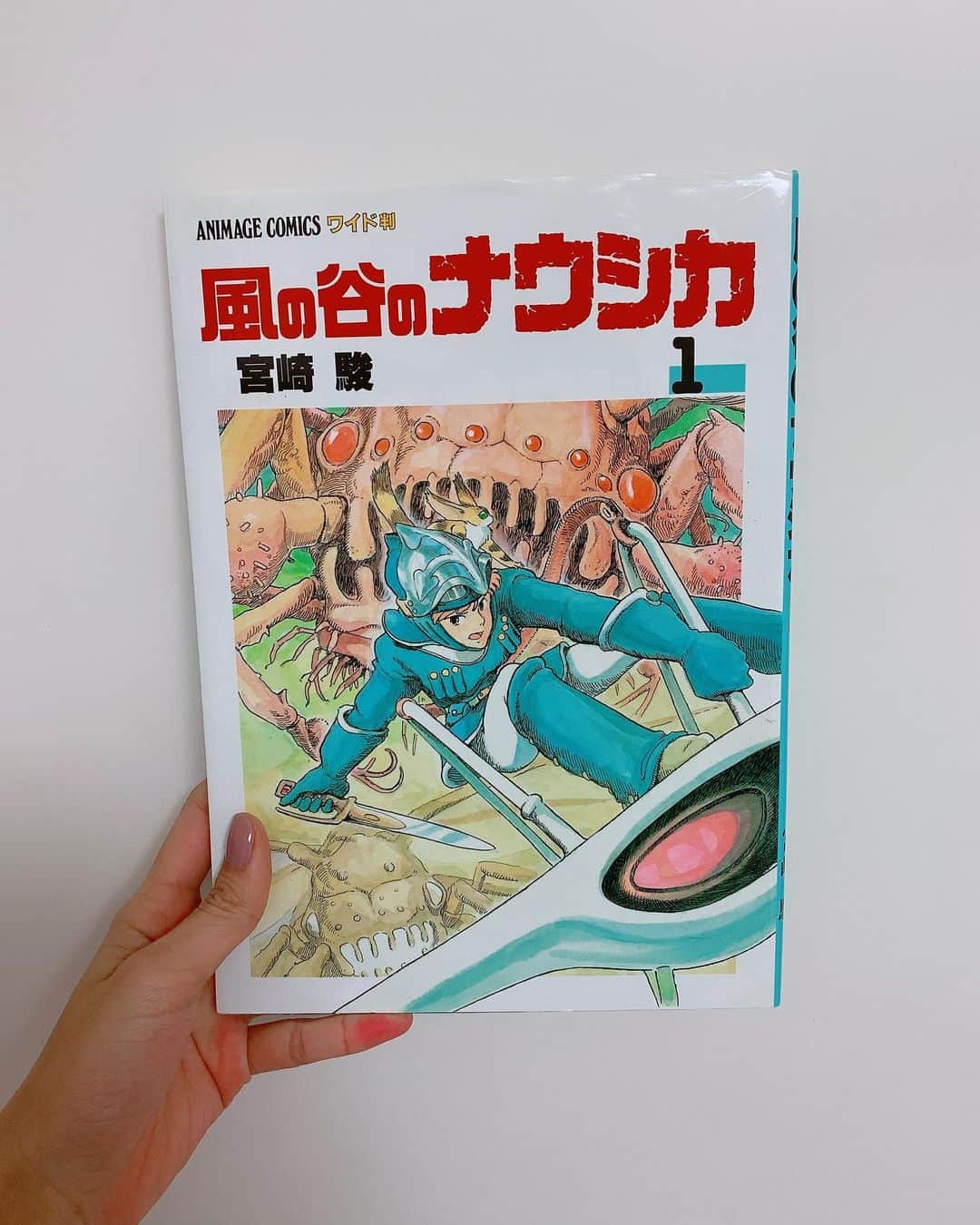 飯窪春菜のインスタグラム：「📚1日1冊漫画紹介📚 ・ ・ 今日ご紹介するのは 「風の谷のナウシカ」です🌬 ・ 誰もが知っているジブリ映画「風の谷のナウシカ」の原作です。原作は全7巻あり、そのうちの3分の1程しか映画では描かれていないのです！ 映画よりもさらに戦争や国家の対立が複雑に絡み合っていて、巨神兵もナウシカと深く関わっています。映画には出てこないキャラクターもたくさんいて、私の中でジブリ1かっこいいキャラクター、森の人・セルムが登場します。 ・ ジブリ作品が大好きでナウシカも大好きなのですが、原作を読んでみて自分がナウシカの世界のほんの一部しか知らなかったことに驚きました。それほど、原作がとても濃いです！クシャナもただ敵国のひどい姫っていうわけじゃない！ ・ そしてこの原作、宮崎駿監督が描かれているのですが、私はそれも驚きました。この漫画を読んだ当時は宮崎駿監督が漫画も描かれることも知らなかったからです。 背景やモブキャラクターまで全て手描きで、とても細かく描かれています。1ページ描き上がるまで相当時間がかかりそう…！ ・ 漫画というより、もはやひとつの芸術作品のような、この「風の谷のナウシカ」、ぜひ読んでみてください😌 ・ ・ ・ #飯窪春菜のまんが紹介 #1日1冊  #漫画  #風の谷のナウシカ #ジブリ #はるなの毎日  #飯窪ってる」