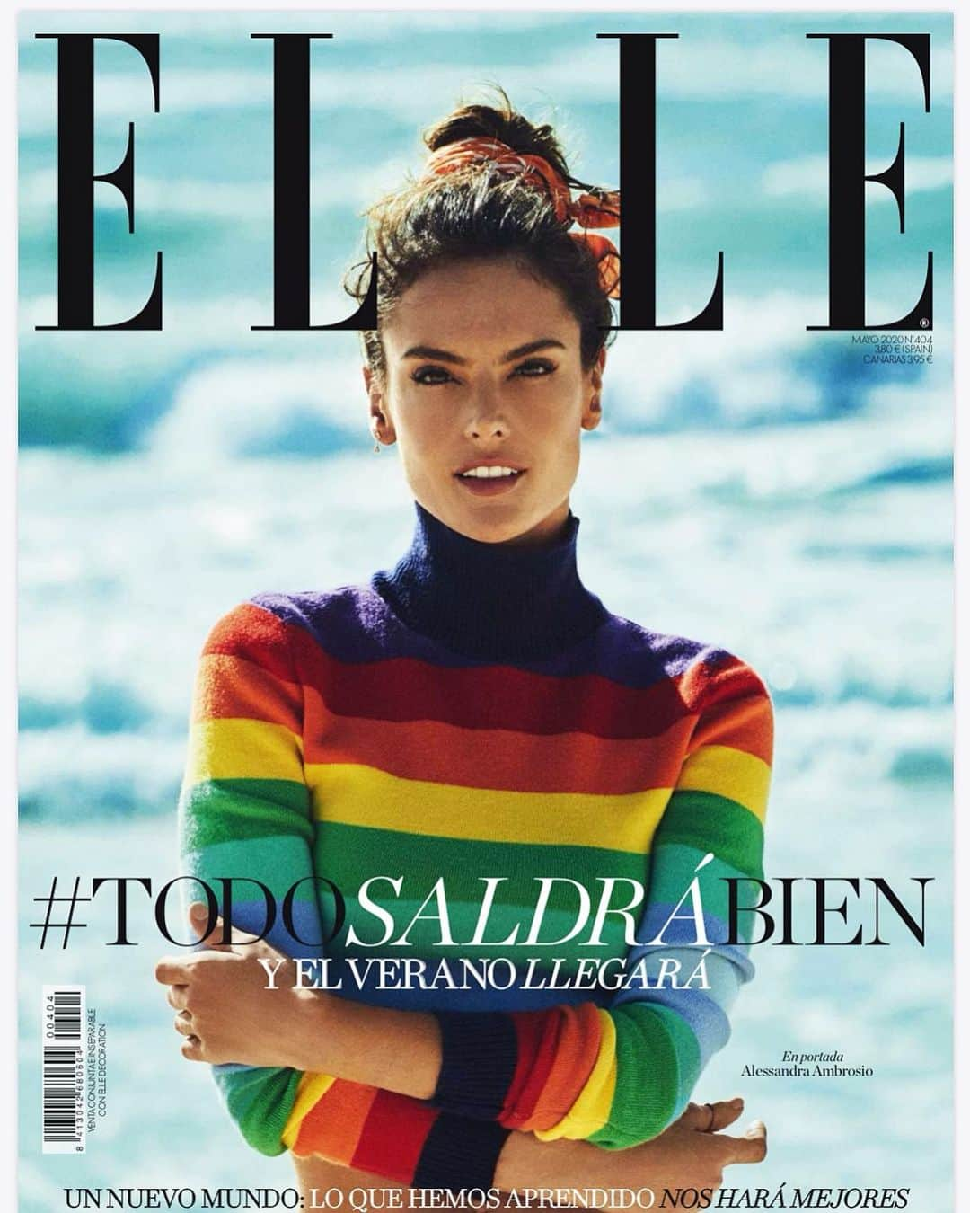 アレッサンドラ・アンブロジオさんのインスタグラム写真 - (アレッサンドラ・アンブロジオInstagram)「Todo saldrá bien ✨🌈✨ @elle_spain  Con nuestro número de mayo, queremos acompañarte en estos momentos difíciles y asomarnos contigo a un futuro lleno de esperanza y de nuevas oportunidades. — La primera portada esconde una historia emocionante: la imagen, protagonizada por la modelo Alessandra Ambrosio, fue tomada antes de que comenzase esta crisis y de que los tonos del arco iris –los mismos que estampan el jersey de rayas de la top brasileña– se transformasen en símbolo a escala global de la resistencia, la esperanza y el compromiso de los ciudadanos. ¿Cómo no íbamos a llevar aquella escena casi mágica a nuestra primera plana? Los colores de ELLE son los mismos que los de millones de dibujos colgados en los balcones del mundo entero. Con un mensaje rotundo en el presente y lleno de confianza hacia el futuro: «Todo saldrá bien». @benedettaelle — Fotos: @mariosierrafotografo | Realización: @sylviamontoliuelle | Directora de Moda: @laura_somoza | Maquillaje y peluquería: @vickymarcosg (@tenagency) | Modelo: @alessandraambrosio (VivaBarcelona) — #ELLEmayo #todosaldrabien🌈 #alessandraambrosio #tresmantrastresportadas #todosaldrábien」4月22日 1時36分 - alessandraambrosio