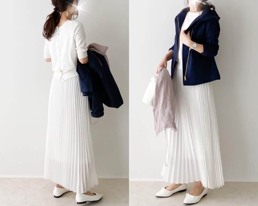 のインスタグラム：「・ ・ white × navy ・ トップス#titivate スカート#Sunflower アウター#REAL_CUBE バッグ#ayako 靴#SESTO ・ 詳しくはブログに載せてます✎ http://ameblo.jp/yumy-shanghai/ ・ #ootd#instafashion #coordinate#コーディネート#大人コーディネート#きれいめコーデ#大人カジュアル#大人ファッション#30代ファッション#r_fashion#OOTD#KURASHIRU#kaumo_fashion#ponte_fashion#ootd_kob @web_kob#locari」