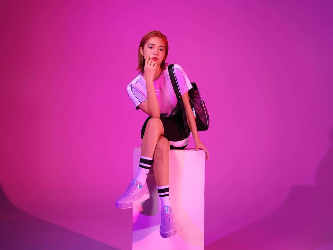 浪花ほのかのインスタグラム：「アンバサダーをさせて頂いているPUMAもチェックしてみてね🥺🥺🥺🖤 #puma #プーマ #ストリートスタイル」