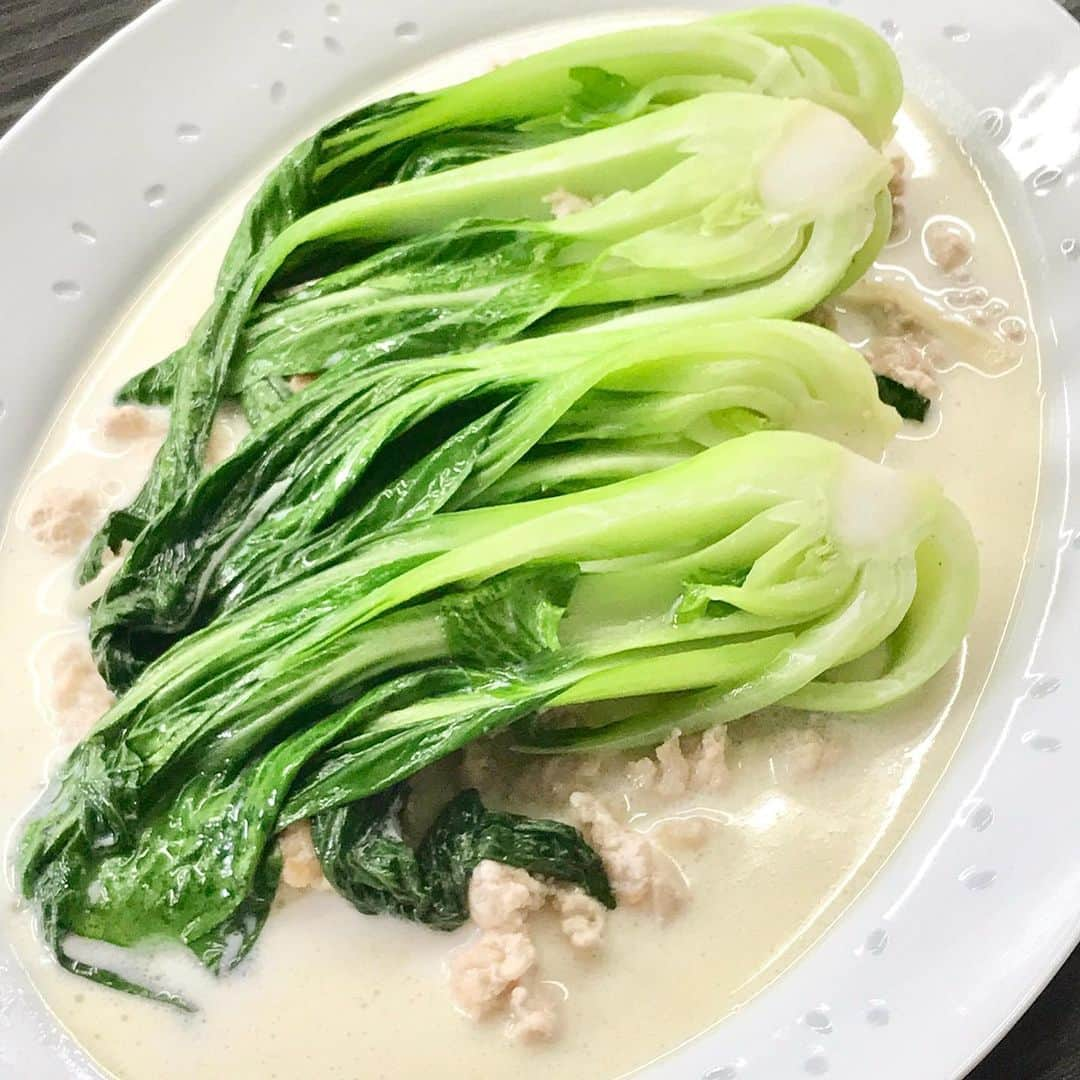 速水もこみちさんのインスタグラム写真 - (速水もこみちInstagram)「鶏ひき肉と青梗菜のクリーム煮 #家で一緒にやってみよう #おうちで過ごそう#stayhome#withme #youtube#mstable#レシピ#レパートリー #鶏ひき肉#チンゲンサイ#クリーム煮 #良い1日を#速水もこみち」4月22日 11時55分 - mocomichi_hayami