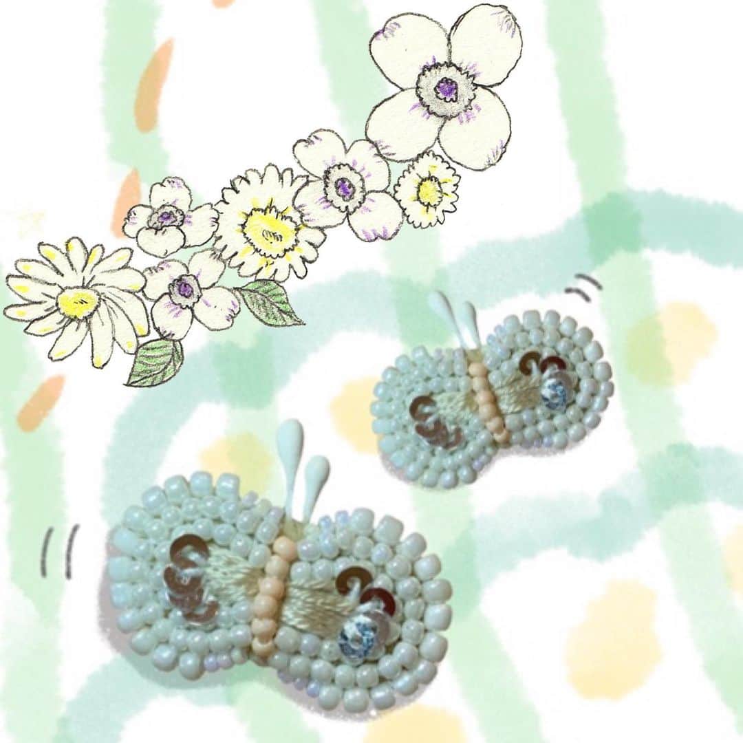 岡部麟さんのインスタグラム写真 - (岡部麟Instagram)「春っぽいイヤリング〜刺繍とかビーズが入ってるの好きだな〜！🌷🌱」4月22日 15時35分 - beristagram_1107