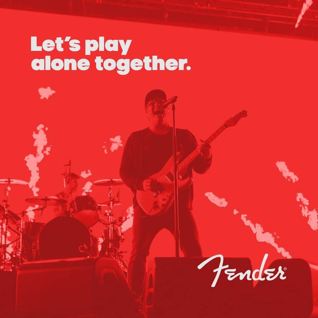 フォール・アウト・ボーイのインスタグラム：「let's play #AloneTogether - our friends at @fender might just have something special for you 😉 drop a comment on how music makes you happy at home 👇」