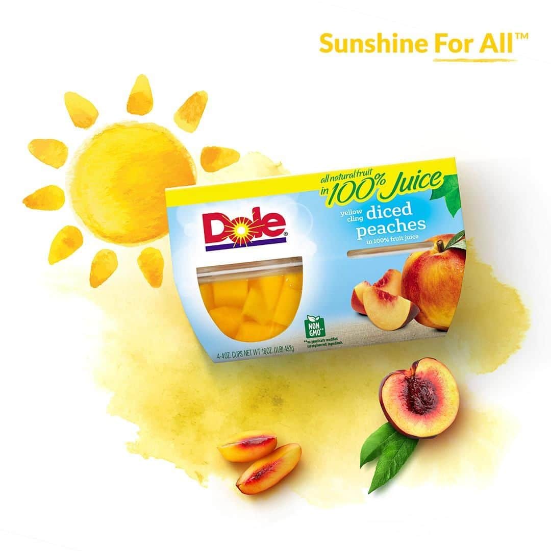 Dole Packaged Foods（ドール）のインスタグラム：「If perfectly packaged fruit makes you feel all warm and fuzzy inside, you’re not alone. But if you feel all warm and fuzzy outside- you might be a peach. Find your home in the canned aisle. 😉」