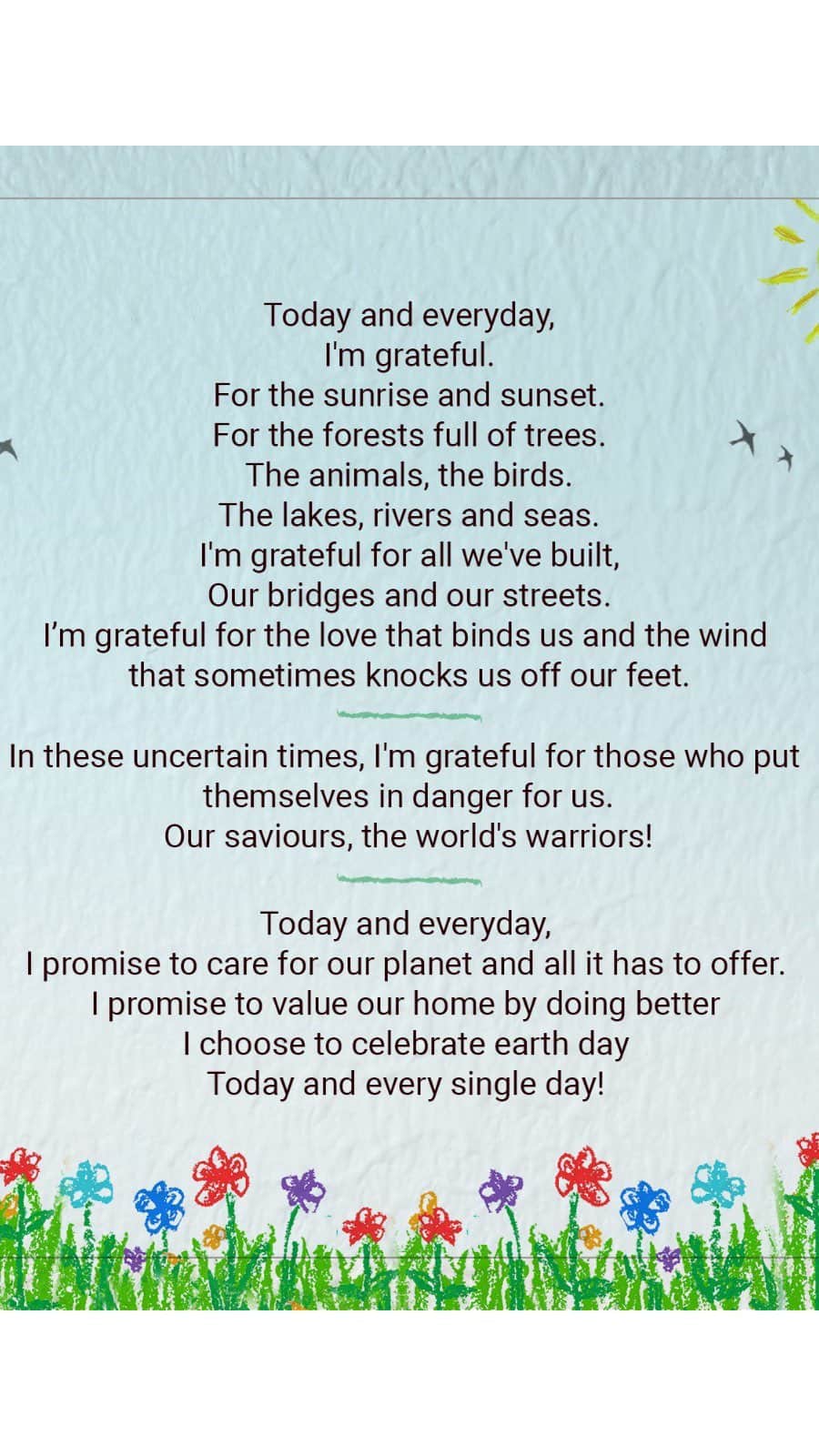 アリア・バットのインスタグラム：「My attempt at writing a little something to celebrate earth day☀️ #EarthDayEveryDay」