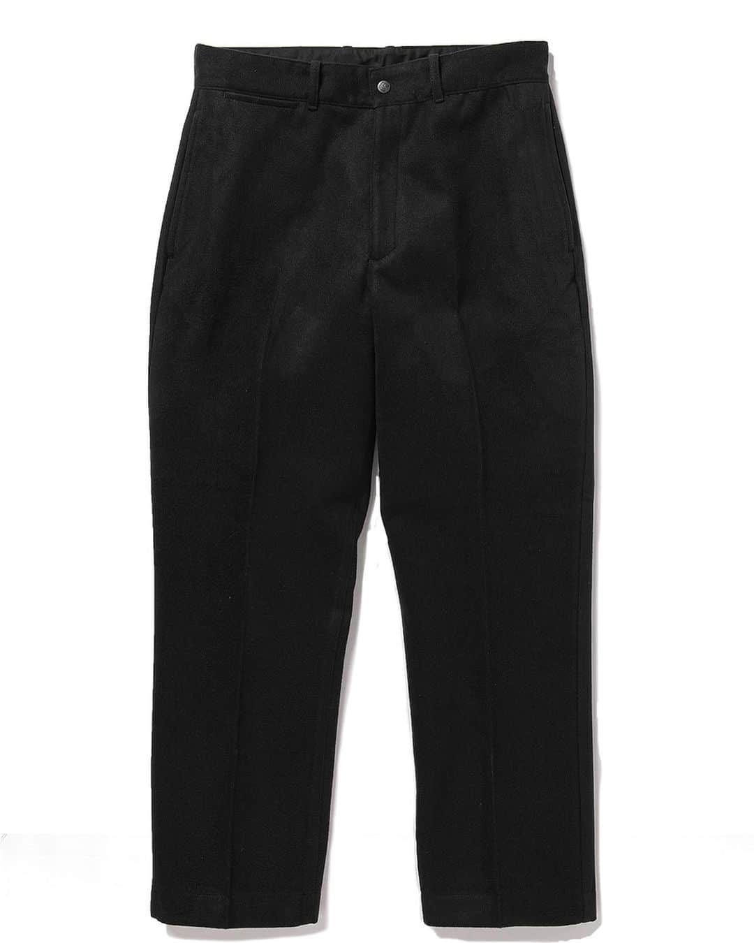 スタビライザー ジーンズのインスタグラム：「AW2020 0-34M wide leg trousers color: black fabric: light weight melton material: 100% polyester waist: 28.30.32.34.36 length: 28.30 release: Oct.2020 price: 22000JPY+tax #stabilizergnz」