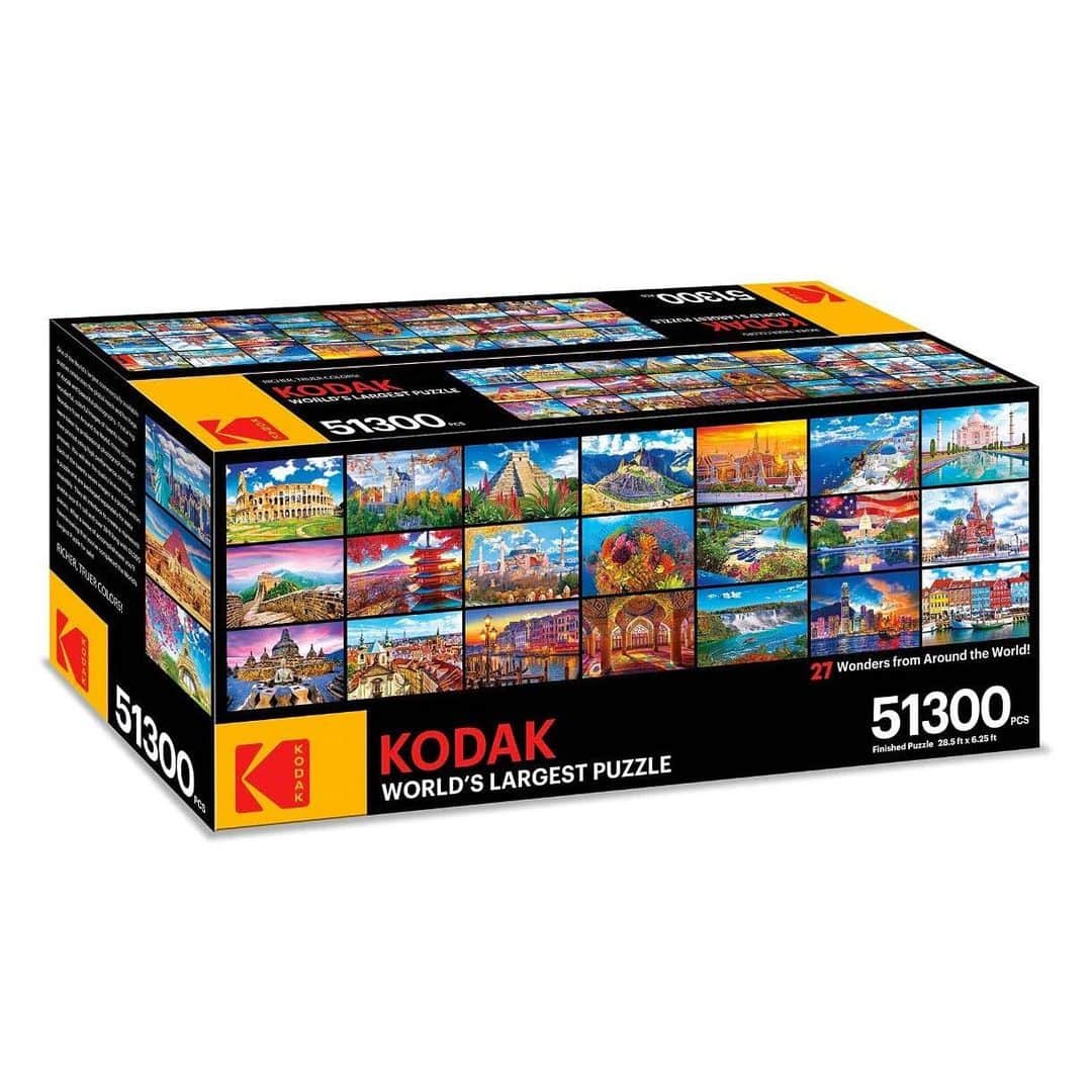 HYPEBEASTさんのインスタグラム写真 - (HYPEBEASTInstagram)「#hypeAF: @kodak has released what currently stands as the world’s largest puzzle. Comprised of 51,300 pieces, the 28.5 feet x 6.25 feet puzzle celebrates “the heritage of Kodak and beautiful photography” spotlighting 27 wonders from around the world, including landmarks like the Taj Mahal, Colosseum of Rome, Great Wall of China and Statue of Liberty. It can also be completed as 27 puzzles as the individual images are packaged into separate 1,900 piece sets. It’s now available at @amazon, @seriouspuzzles and Puzzle Warehouse for a price of $600 USD.⁠⠀ Photo: Kodak」4月22日 22時57分 - hypebeast