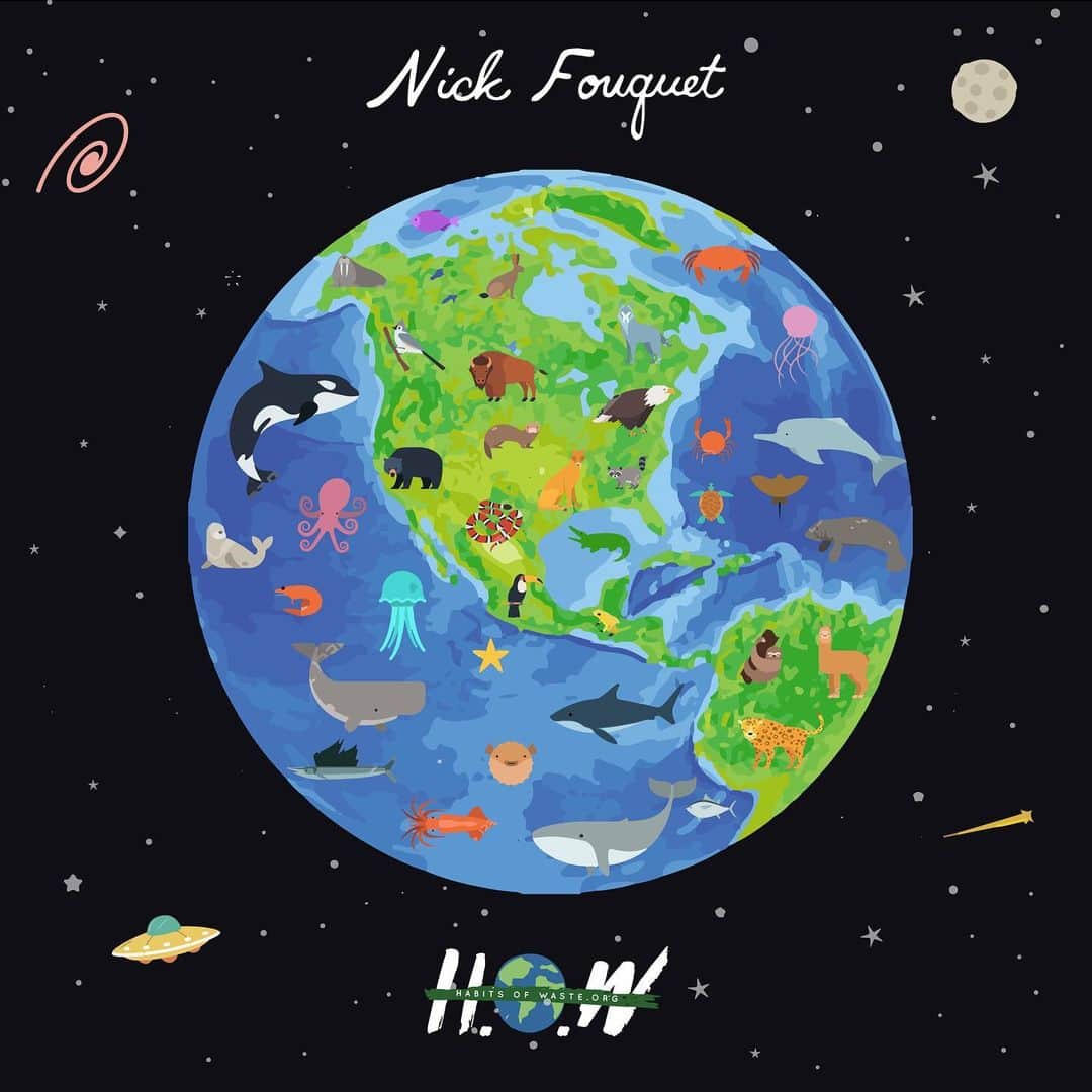 Nick Fouquetのインスタグラム：「Earth day is our favorite day of the year. This planet has given us so much, and as stewards of the land it’s our responsibility to uphold the intrinsic and spiritual values it gives us.  Today I’ve linked up with @howchangers and YOU can make a difference today by clicking on the link in our bio, scroll to the bottom and fill out form to submit. this will allow the ban of single used cutlery in all food delivery internationally! Currently 40 Billion pieces of plastic cutlery are trashed per year that cannot be recycled. “This is the ultimate “habits of waste”  Today you can make a difference, so please sign and send the link in bio and be a cosmic planetary warrior 🌎」