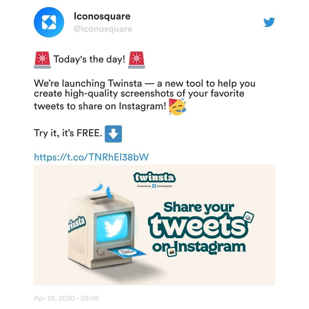 Iconosquareさんのインスタグラム写真 - (IconosquareInstagram)「Looking for more engaging content to post on Instagram?  Why not using your Twitter content?! 🤔  More and more people are sharing their favorite tweets on Instagram — you may be one of them. However, one of the biggest challenges of posting tweets on Instagram is that it can be a time-consuming task (especially if you want to post more than one). That’s why we decided to create Twinsta to easily transform your favorite tweets into Instagram posts or Stories! 🥳  Twinsta is a free tool for creating clean screenshots of your favorite tweets so that you can share them with your Instagram community! 🔥Try it now, it’s FREE! 🔥  Link in bio 🔗 . . . #iconosquare #iconosquaretips #instagram #instagrambusiness #instagramtips #instagramtip #igtips #instagrammarketing #instagrammarketingtips #smmarketing #smm #smtips #socialmediastrategy #socialmedialife #socialmediaexperts #socialmediamarketer #socialmediatools #socialmediahelp #marketing #marketingexpert #digitalmediamarketing #socialmediacontent #instagramnews」4月23日 0時09分 - iconosquare
