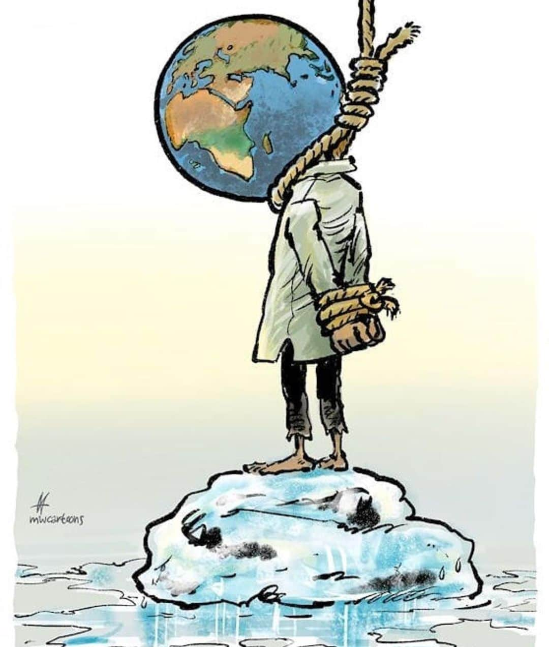 サラ・ジーン・アンダーウッドさんのインスタグラム写真 - (サラ・ジーン・アンダーウッドInstagram)「Art by @mwcartoons Happy Earth Day? 🌎💔 The vast majority of scientists agree that the clock is rapidly ticking and that we’re the cause but also the cure. #earthday」4月23日 1時40分 - saraunderwood