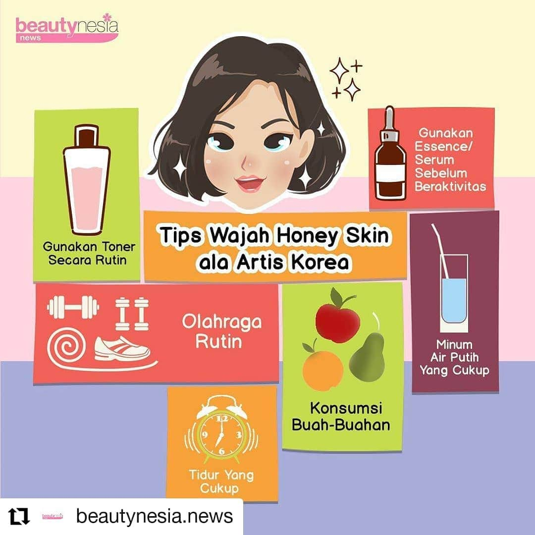 Beauty | Health | Fashionさんのインスタグラム写真 - (Beauty | Health | FashionInstagram)「#Reposted from @beautynesia.news  Kalau kemarin kita udah bahas tren Glass Skin, saat ini giliran Honey Skin yang kita bahas. Nah Honey Skin ini merupakan tren asal korea yang bisa bikin kulit wajah kita jadi terlihat kenyal, bercahaya seperti madu uuuwwww persis kaya artis-artis di drama korea beb 😉🌟. ⁣ ⁣ Caranya gimana ? Oke, kamu gak boleh lupa untuk gunakan skincare harian mulai dari facial wash hingga moisturizer. Nah, yang paling penting, gak boleh skip menggunakan toner dan juga serum atau essence. Nutrisi juga hal yang penting untuk mendapatkan kulit kenyal, terhidrasi, dan lembab. Maka dari itu, selain nutrisi dari kandungan skincare , konsumsi sayuran dan buah-buahan juga gak boleh dilupakan. Untuk memenuhi nutrisi pada kulit secara alami💕 .⁣ ⁣ Gimana ? kamu tertarik mencoba beb 😉 ?⁣ ⁣ --」4月23日 2時10分 - beautynesia.id