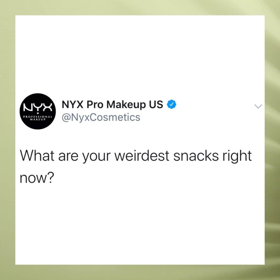 NYX Cosmeticsさんのインスタグラム写真 - (NYX CosmeticsInstagram)「Drop your weirdest cravings below 🍕🥑🍣 || #NYXCOSMETICSFAM」4月23日 2時29分 - nyxcosmetics