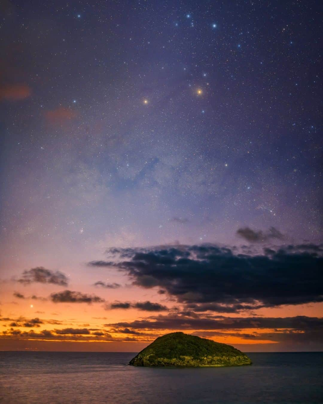 ナショナルジオグラフィックさんのインスタグラム写真 - (ナショナルジオグラフィックInstagram)「Photo by @babaktafreshi | Our home is a tiny island in the cosmic ocean. ⁣I photographed this in late January in Antigua, in the Caribbean, when the first light of dawn was breaking on the eastern horizon. The sky above it was still filled with stars—only a few minutes before they vanished in twilight. The galactic core is in the center, and the bright orange Antares is higher up, with Mars to its left. Explore more of the world at night photography with me @babaktafreshi. ⁣⁣#twanight #antigua #astrophotography #antares  This Earth Day, let your child’s imagination run wild. Encourage them to make their own safari scene and share them with us using #NatGeoEarthDayatHome. Visit natgeo.com/athome at our link in bio and invite other families to join in on the fun!」4月23日 3時37分 - natgeo