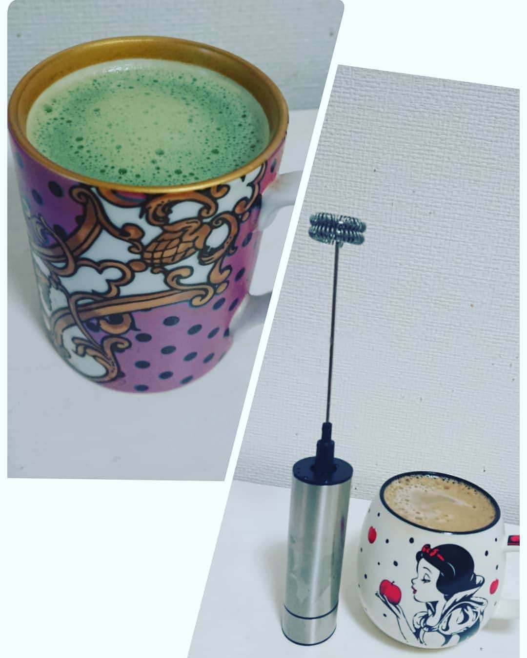 工藤亜耶のインスタグラム：「泡あわになるの買った(´Д｀) まだ粉混ぜるためにしか使ってないけど、ミルクをちゃんとコレで混ぜるとカフェで飲むやつみたいになるみたい。 楽しい(^○^)」
