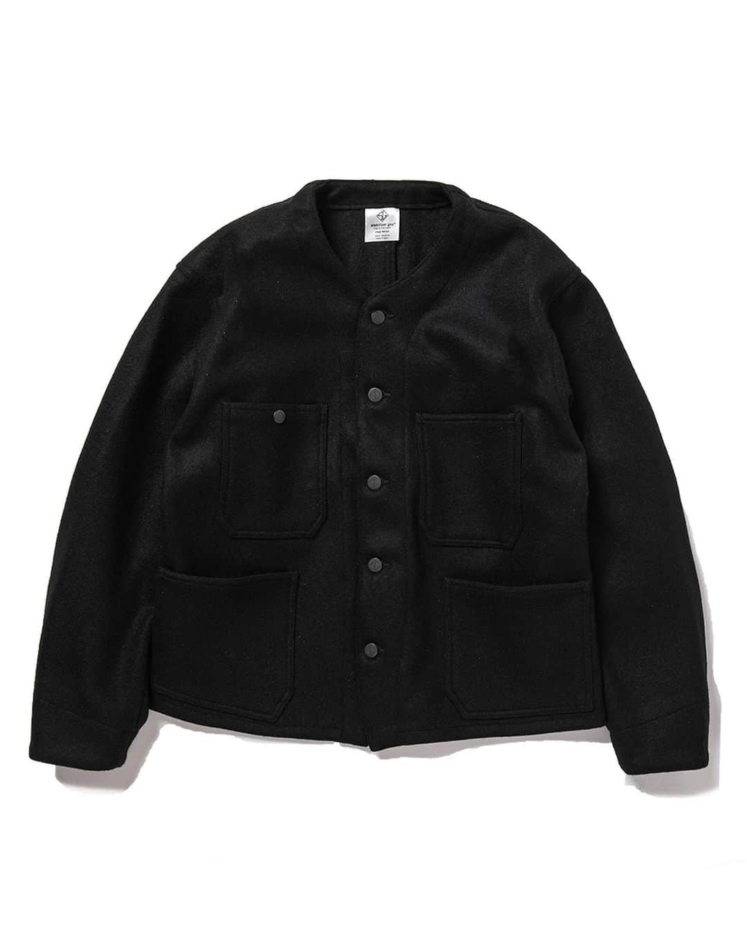 スタビライザー ジーンズのインスタグラム：「AW2020 8-37M  engineer jacket color: black fabric: mid weight melton material: 70% wool 20% angola 10% nylon chest: 36.38.40.42.44 release: Oct.2020 price: 43000JPY+tax #stabilizergnz」