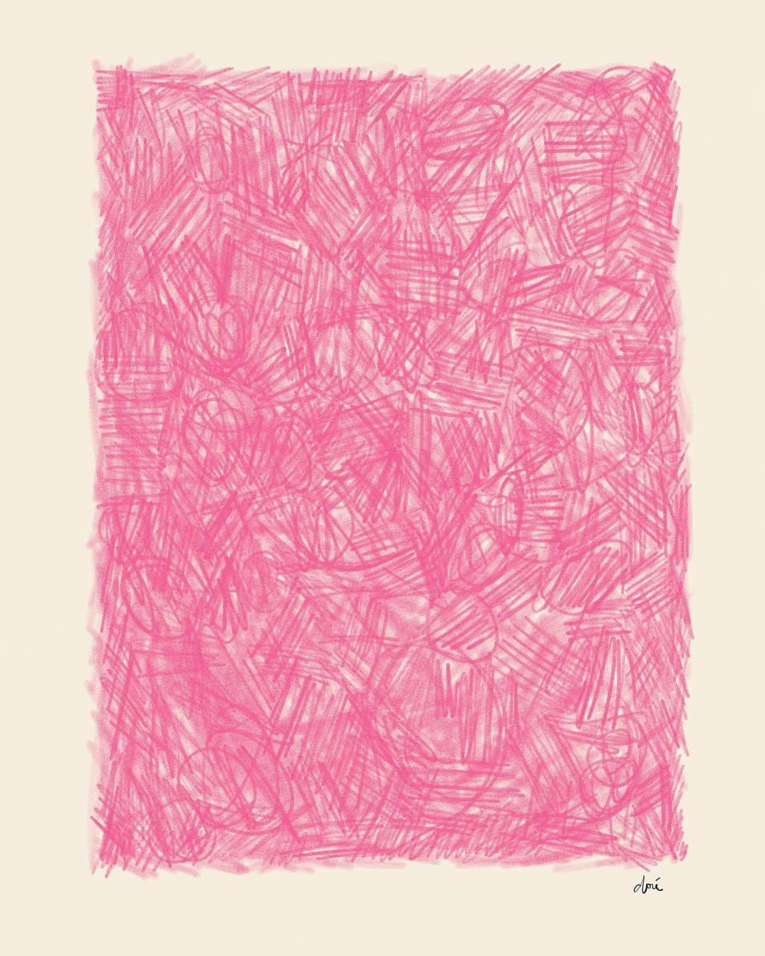 ギャランス・ドレのインスタグラム：「A drawing I did today for the newsletter I’ll send soon-ish. I don’t know what happened but... PINK! . If you want to subscribe, link in bio 🤍💓🤍 sending you love!」