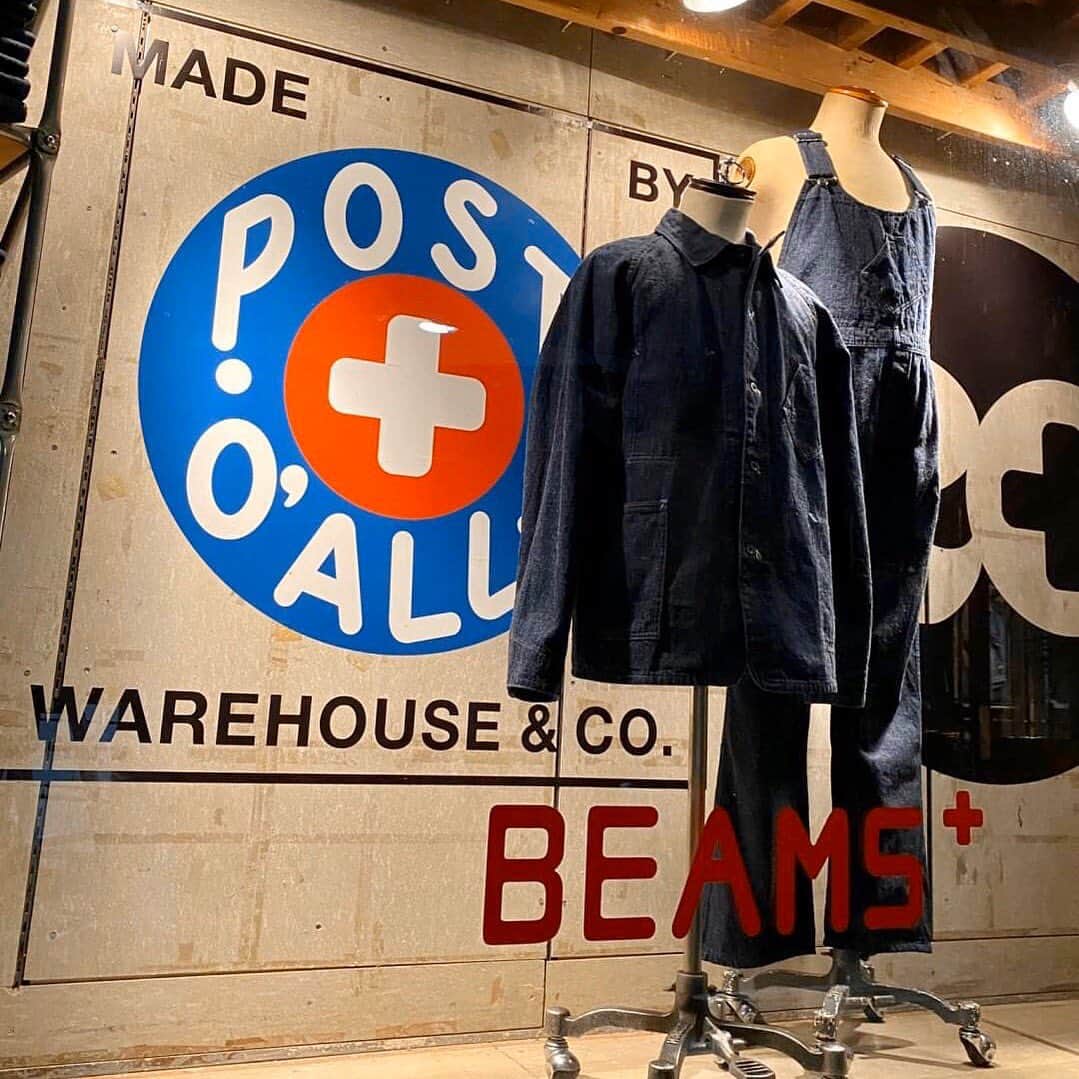 のインスタグラム：「・﻿ ﻿ POST OVERALLS × WAREHOUSE × BEAMS PLUS﻿ ﻿ #beams ﻿ #beamsplus ﻿ #beamsplusharajuku ﻿ #beamsplusyurakucho﻿ #postoveralls﻿ #postoalls﻿ #warehouse #coverall #overall #workwear #denim #madeinjapan #mensfashion  #menstyle  #menswear」