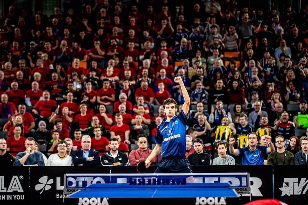 ヤクブ・ディヤスのインスタグラム：「Feeling good, feeling great...💪🏓 Final Four📸  #ttfliebherrochsenhausen #finalfour #throwbackthursday #tbt🔙 #fighter #greatmoments #DONIC #createsuccess #tabletennis #donictabletennis #tabletennisplayer  @ttfliebherrochsenhausen  @donictabletennis」