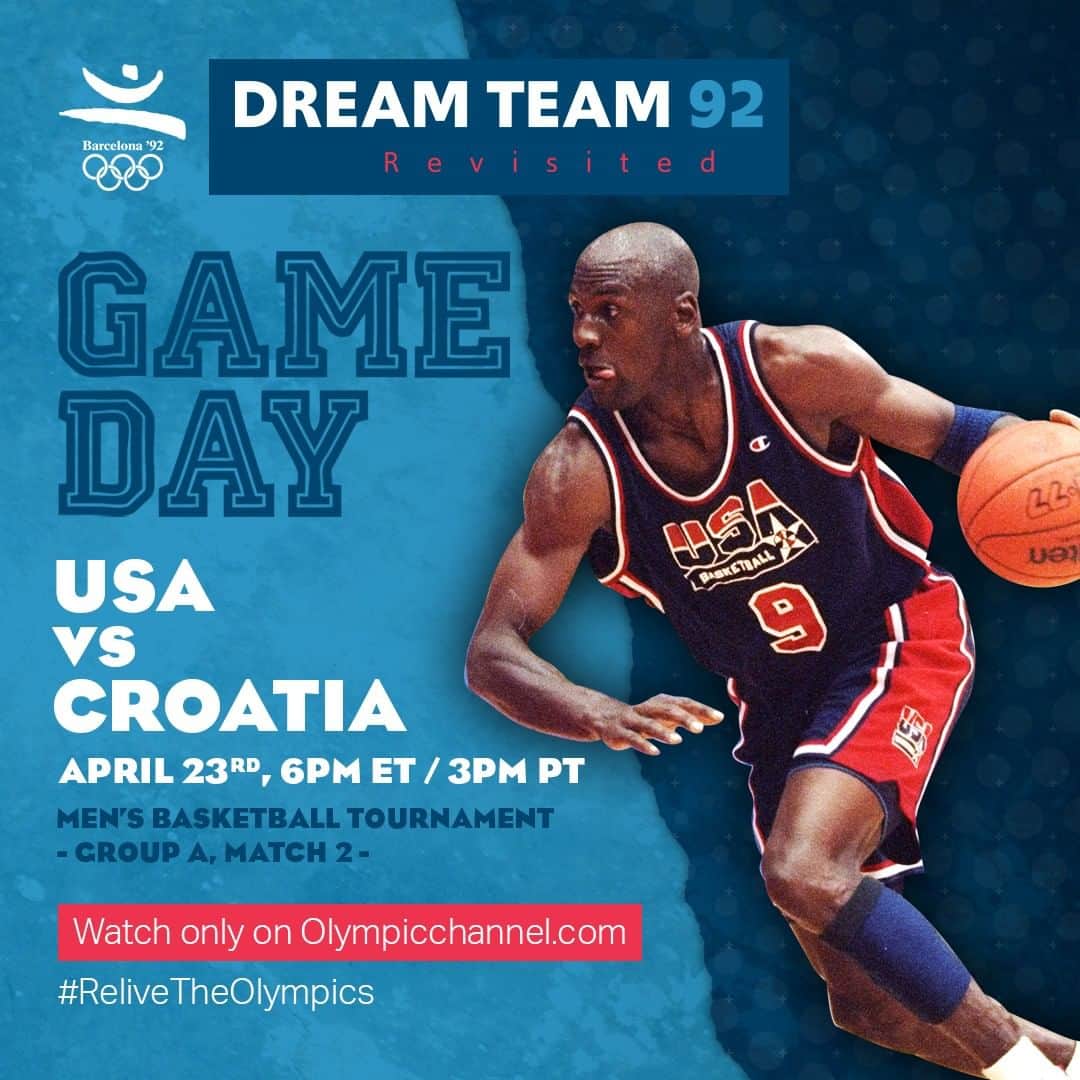 オリンピックチャンネルさんのインスタグラム写真 - (オリンピックチャンネルInstagram)「It's Game Day! USA Basketball vs. Croatia. Details ⤵️ ⁠ ⁠ 📍 Barcelona 1992⁠ ⏰ 6 p.m. (ET) / 3 p.m. (PT)⁠ 📺 Olympic Channel. Hit link in bio for more details.⁠ ⁠ Engage with realtime commentary from our hosts Rob Perez and Tom Kirkland using #ReliveTheOlympics.」4月23日 18時12分 - olympicchannel_x