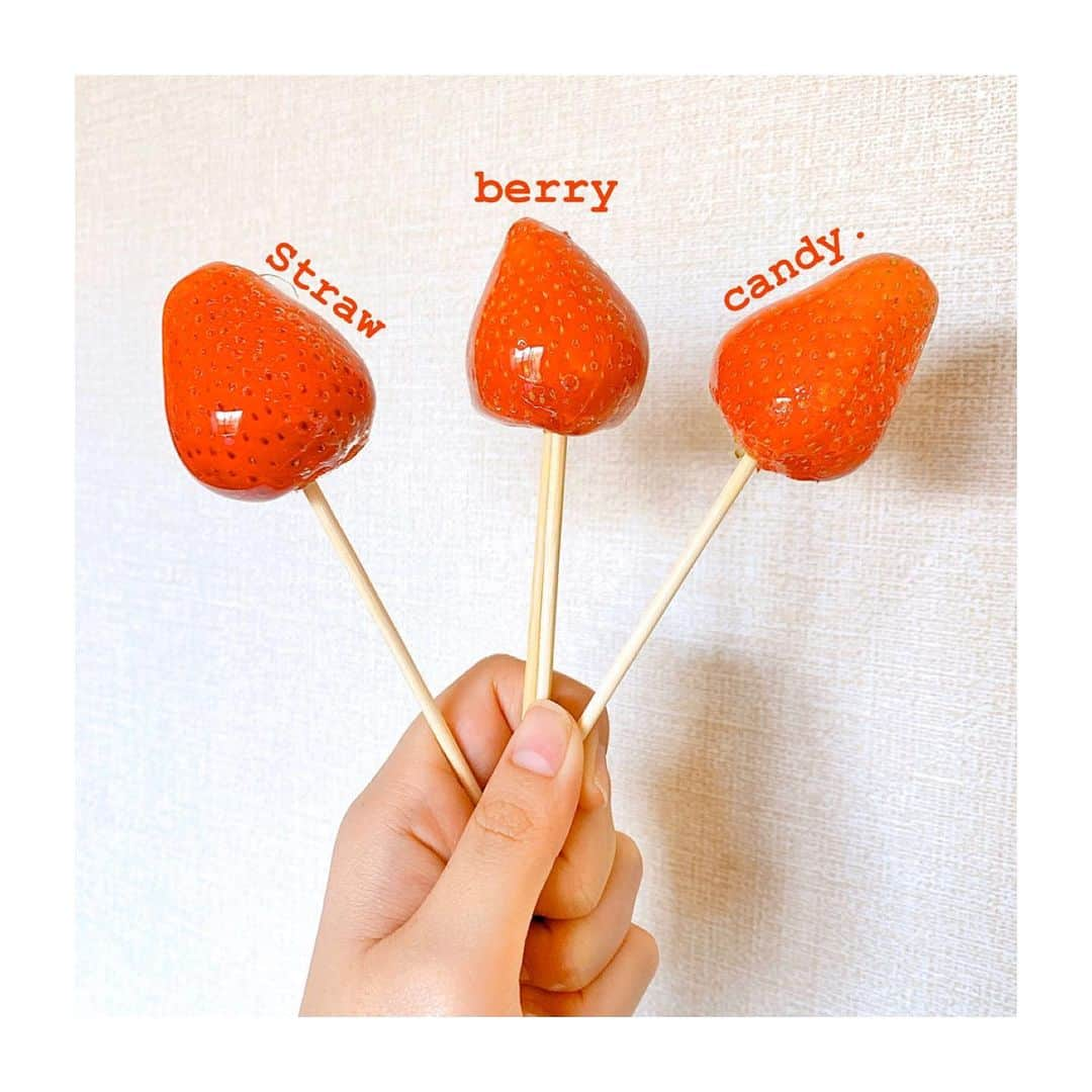 坂元葉月さんのインスタグラム写真 - (坂元葉月Instagram)「いちご飴🍓🍭﻿ ﻿ #strawberrycandy #いちご飴﻿ #strawberry #いちご ﻿#candy #飴  #おうちカフェ #おうち時間」4月23日 20時47分 - wasuta_hazuki_sakamoto