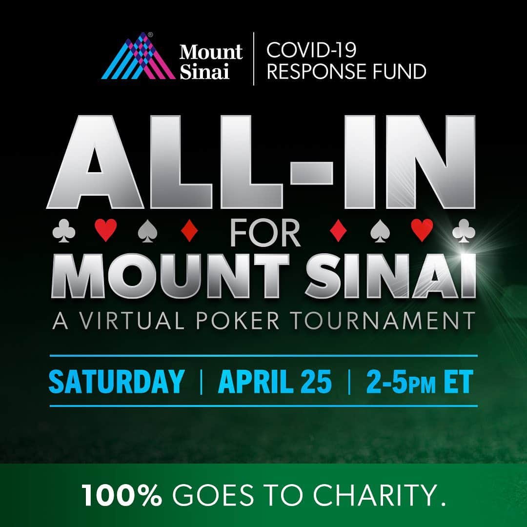 タイガー・ウッズのインスタグラム：「My friend @DavidZaslav, CEO of @DiscoveryIncTV, is hosting a charity poker tournament to raise more than $1M for the frontline COVID-19 hospital workers at @MountSinaiNYC. It’s a great cause and DZ is going up against @DavidSolomon, @BryanCranston, @BobbyFlay, @JoyVBehar, @ChipGaines, @TheRealAdamSavage, @BorisBeckerOfficial and @BuddyValastro this Saturday, April 25, at 2pm ET. (To donate, visit allinformountsinai.com.) #MountSinaiStrong」