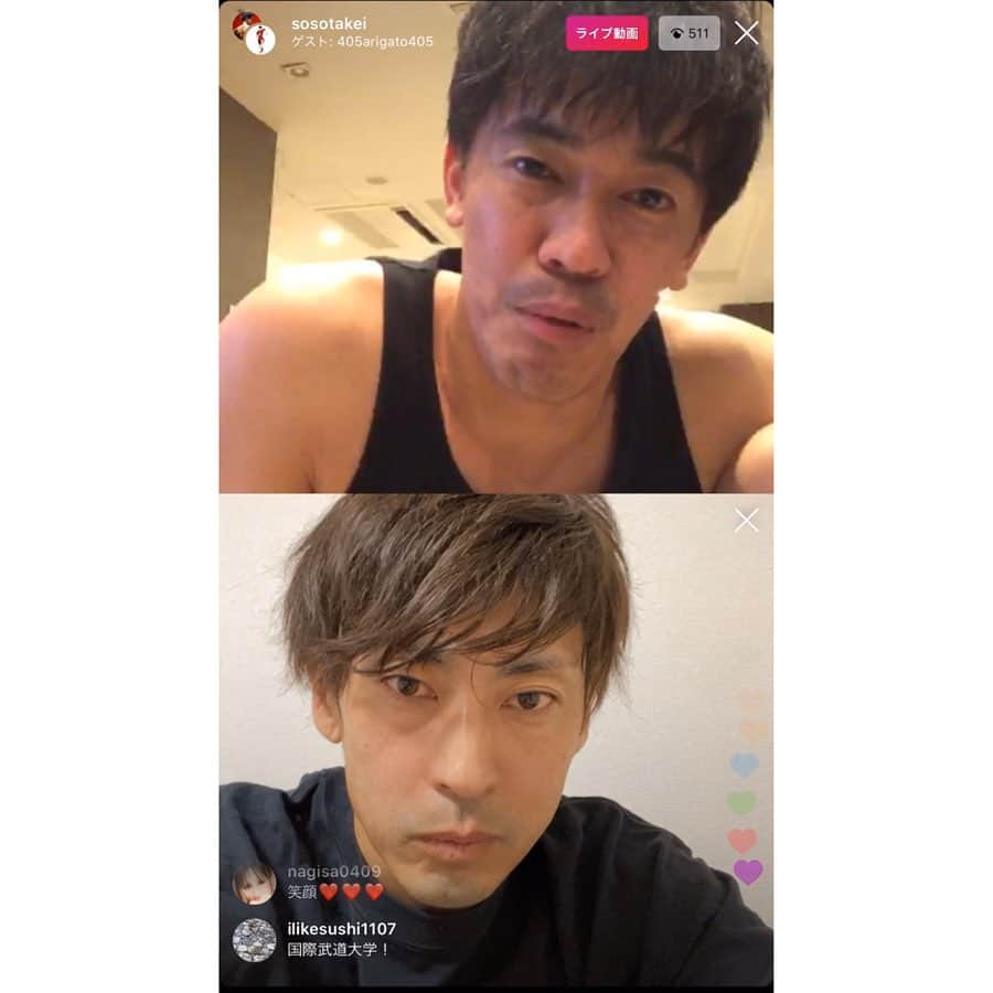 秋本真吾さんのインスタグラム写真 - (秋本真吾Instagram)「いやー焦った...﻿ いつもみたいに楽しくインスタライブ見てたらリクエストの文字。いつもはリクエストする側がされる側に。﻿ ﻿ 相手がまさかの武井さん（笑）﻿ ﻿ 武井さんは僕が人生、後天的に最も影響を受けた尊敬する人の1人です。﻿ ﻿ 武井さんは今や誰もが知っている誰からも尊敬される人になりました。TVで話している皆さんがすごいと感動する話を昔から一切何も変わらずに当時僕らに話してくれていました。 ﻿ たまたま売れたんじゃない。﻿ 売れる準備を武井さんはしていました。﻿ ﻿ 今から8年前、朝方まで仲のいいアスリート仲間の家で熱い話をして、武井さんもう寝ますねって言ったら、俺は腹筋するわ寝とけって（笑）朝起きたらもういない（笑）懐かしいなあ。﻿ ﻿ 武井さんとの約束は果たせなかったけど、俺にできることやりたいことを全力で本気でやります。﻿ ﻿ 武井さんのフォロワーさん、誰お前ってなってすみません（笑）もっと頑張ります！﻿ ﻿ 武井さんまさかのリクエストありがとうございました！  #武井壮 さん #百獣の王 #秋本真吾 #もっとがんばれ」4月24日 9時01分 - 405arigato405