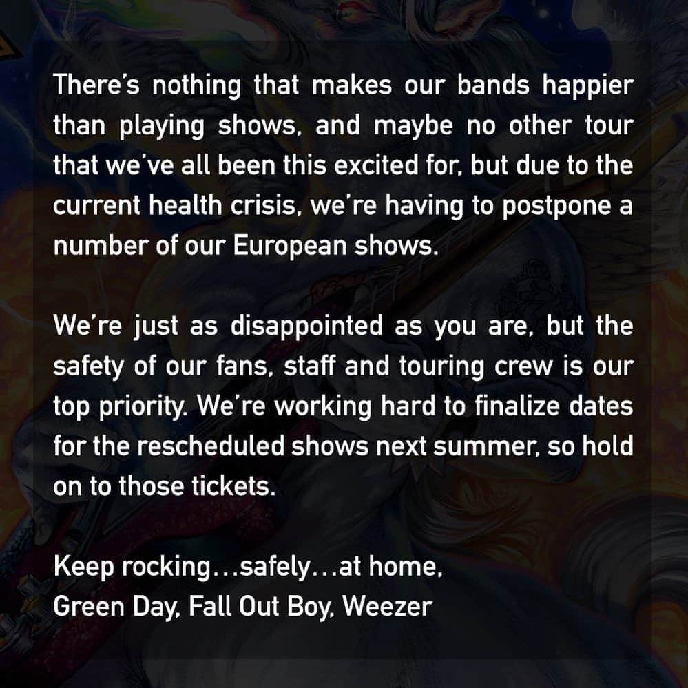 Green Dayさんのインスタグラム写真 - (Green DayInstagram)「An update on Hella Mega Europe」4月24日 1時17分 - greenday
