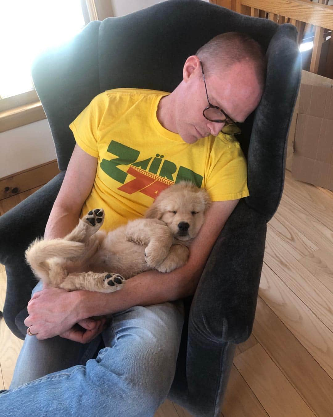 ポール・ベタニーさんのインスタグラム写真 - (ポール・ベタニーInstagram)「Sometimes you get to fall asleep with a puppy.」4月24日 2時02分 - paulbettany