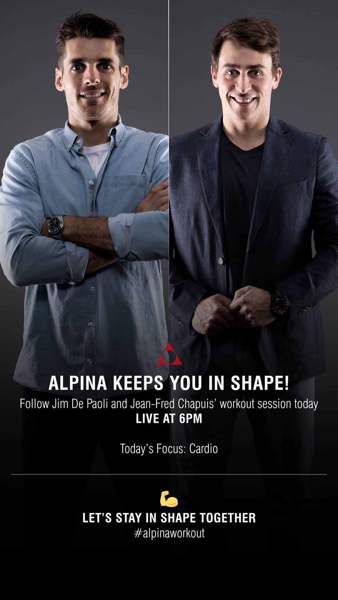 のインスタグラム：「Follow @jimdepaoli & @jfchapuis  in their workout session - Cardio Focus Let's stay in shape together 💪 #alpinaworkout」