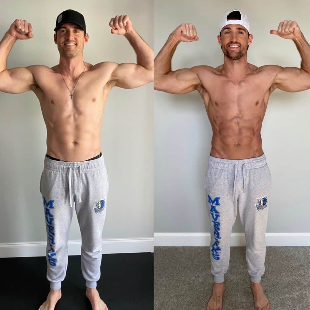 Paige Hathawayさんのインスタグラム写真 - (Paige HathawayInstagram)「SWIPE >> to see our 5 week transformations with my @fitin5challenge!  Here I am #7monthspostpartum. This is Jason 7 months postpartum also 😂 For me.. This journey hasn’t been easy but I’m slowly getting the result that I’ve been working so hard for! I lost so much muscle during pregnancy and after birth. Even though I’ve been working out for nearly 10 years it’s still been quite tough for me to get my fitness back. After having P I’ve felt like a beginner again (could barely do 1 push up or pull up) literally starting all over! 😣 This has been tough for my ego also because I’m used to being capable of so much more.  Nothing beats hard work and consistency though — NOTHING!! I’m not “there” yet (where ever there is lol) but Im definitely getting “there” and I’m feeling a lot more comfortable and confident with my results! I’m finally feeling “STRONG” again 😤 (slowly but surely) — biggest thing I had to do was CHANGE MY MINDSET and learn to be my biggest fan. We can be our own worst enemy sometimes.  We did my @fitin5challenge the last 5 weeks to help us both stay motivated while sticking to a plan. 🥳These are our results and we will both be doing my next one starting in 1.5 weeks. It’s actually fun for me to be on a program and have a specific goal in mind, working towards that everyday. If you’ve got a fitness goal.. let me be the first to tell you that results do not happen over night — you’ve gotta work hard and be consistent everyday — main thing is just don’t give up and truly believe you can do anything you set your mind too! BECAUSE YOU CAN!  MY: First photo: 144lbs | second photo: 138lbs Total 5 week weight loss - 6lbs JASON: First photo 178lbs | second photo: 166lbs Total 5 week weight loss - 12lbs (that A-hole lol 😂) After photo TANS are from my fav: @rossaselftanning」4月24日 2時42分 - paigehathaway