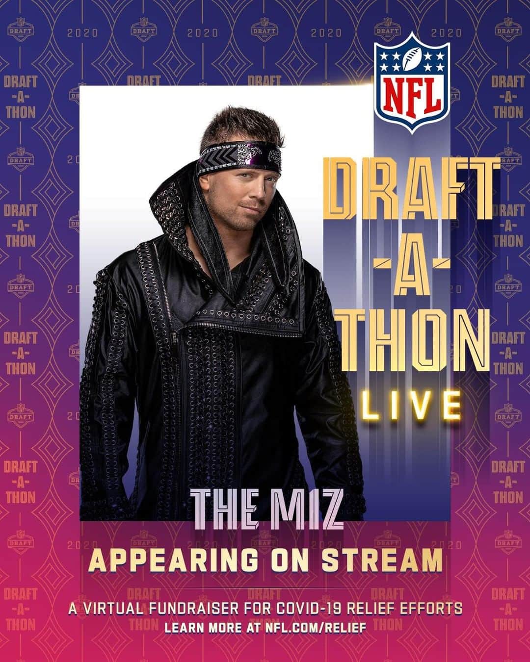 WWEさんのインスタグラム写真 - (WWEInstagram)「@mikethemiz, @wwerollins, #KingCorbin and @titusoneilwwe are all joining the @nfl’s “Draft-A-Thon” live stream throughout NFL Draft Week to raise money for COVID-19 relief.」4月24日 6時30分 - wwe