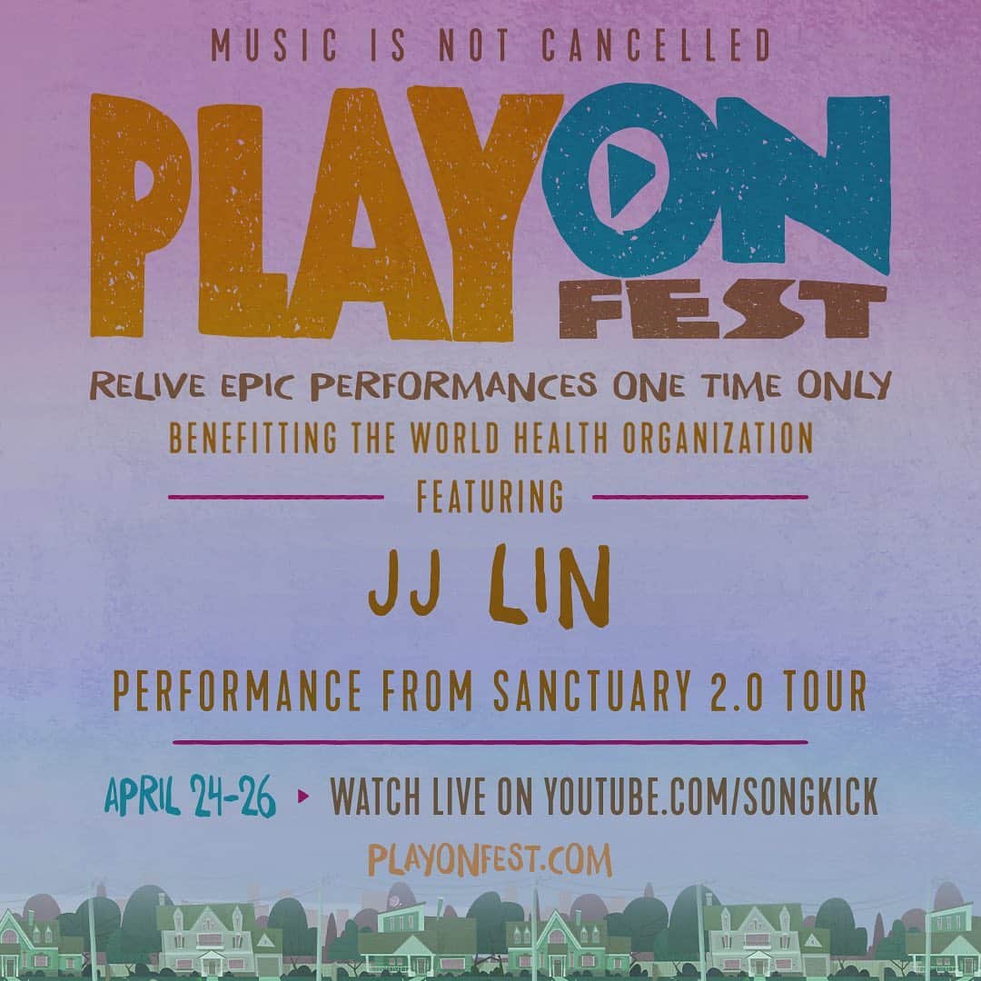 林俊傑さんのインスタグラム写真 - (林俊傑Instagram)「Relive JJ Lin’s Sanctuary 2.0 World Tour this Saturday April 25th 01:20PM (GMT+8) / 01:20AM (EST), at PlayOn Fest! Watch LIVE on SongKick Youtube channel, come party and support the cause! Don’t miss it!  Play on Fest 線上音樂節 一起來重溫 「聖所2.0世界巡回演唱會」的感覺！就這麼一次機會，不要錯過！  4月25日 01:20PM (GMT+8) / 01:20AM (EST) 敬請鎖定 SongKick YouTube 頻道  #PlayOnFest @playonfest2020  #MusicisNOTCancelled #聖所世界巡迴演唱會 #sanctuaryworldtour #ifmiracleshadasound #讓奇蹟發聲」4月24日 11時03分 - jjlin