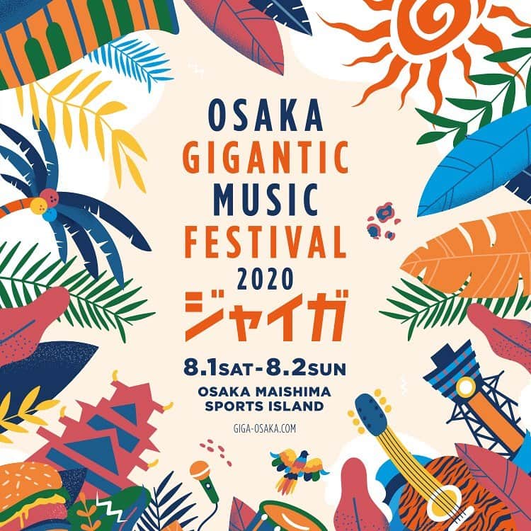 KEYTALKのインスタグラム：「＼出演決定❗️／ 「OSAKA GIGANTIC MUSIC FESTIVAL 2020-ジャイガ-」 ✔️2020.8.1(土)・2(日) 会場：大阪・舞洲スポーツアイランド "ジャイガ" 特設会場 ※出演日は後日発表します。  2daysチケット先着先行販売開始！🎫 ▼詳しくはイベント公式サイトをチェック👀 http://www.giga-osaka.com/  #ジャイガ」