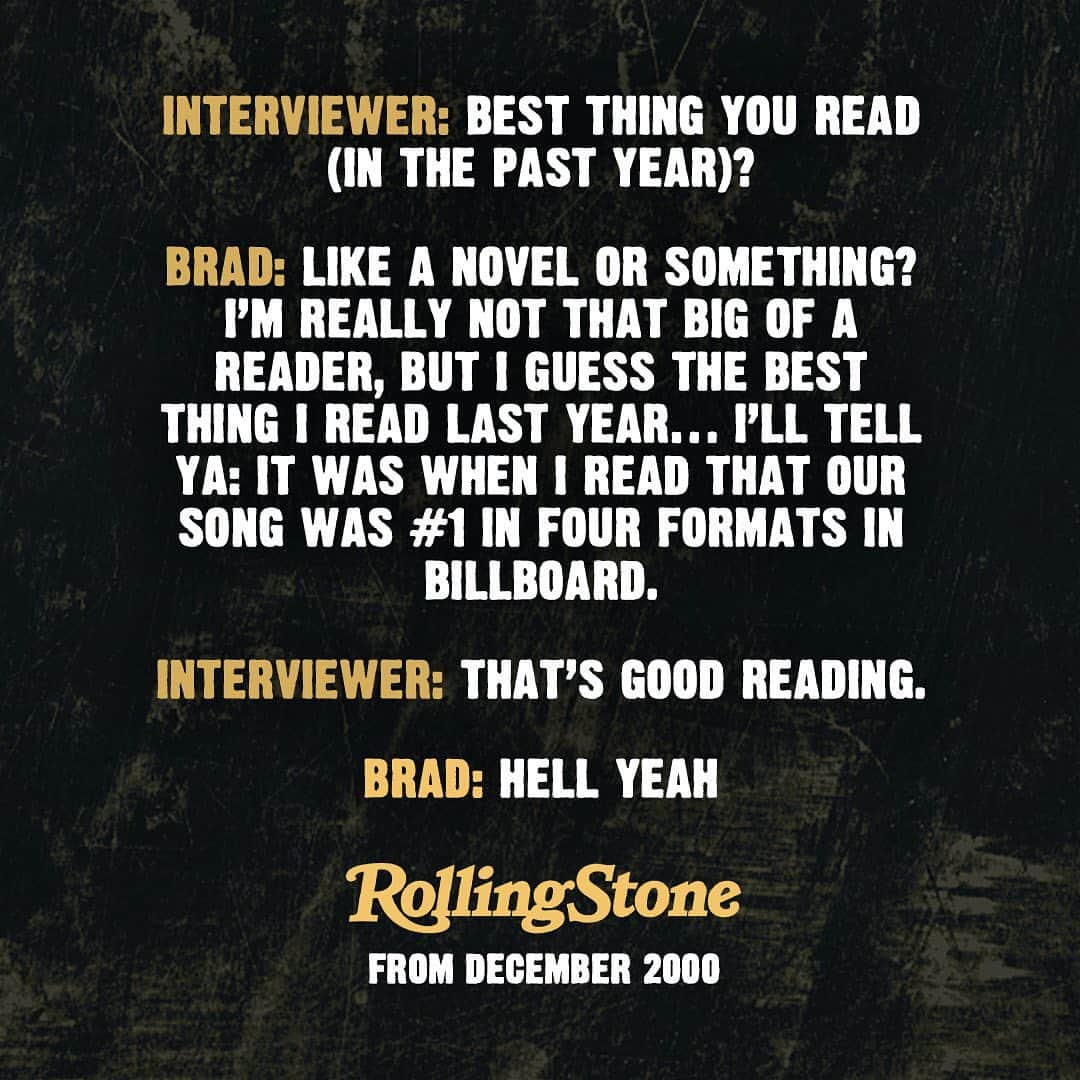 3 Doors Downのインスタグラム：「The best reading. Excerpt from an interview with @rollingstone from December 2000. #TheBetterLife2020」
