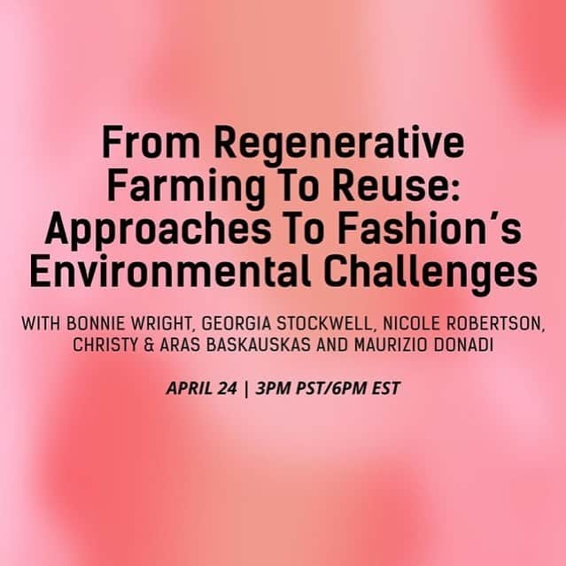 ボニー・ライトさんのインスタグラム写真 - (ボニー・ライトInstagram)「Join us @wastewatchla today for a digital panel with @fash_rev at 3-4pm PST on ‘Regenerative Farming To Reuse: Approaches To Fashion’s Environmental Challenges’ Our panelists are @christydawn @swapsociety @atelierandrepairs To attend the panel hit the google hangout link in my bio 📲 Hope to see you there!」4月25日 3時42分 - thisisbwright