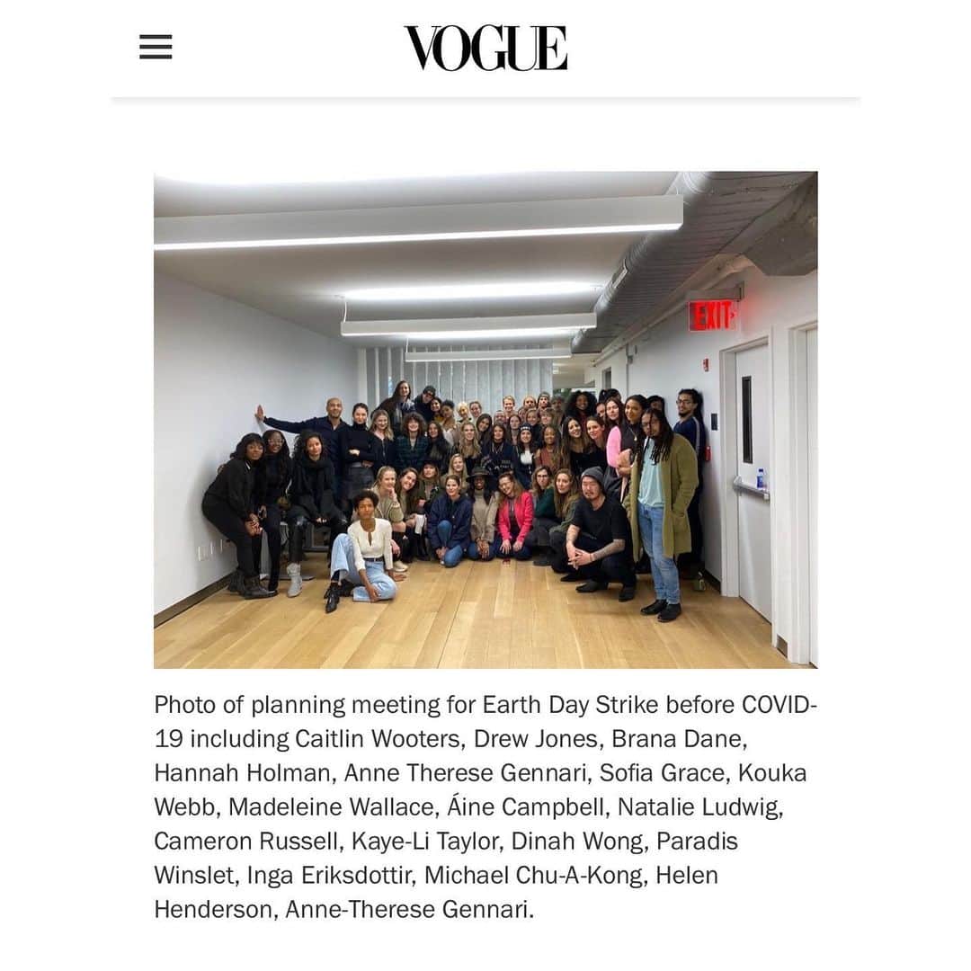 キャメロン・ラッセルさんのインスタグラム写真 - (キャメロン・ラッセルInstagram)「On #EarthDay @ainerosecampbell and I, along with so many @modelactivist & fashion industry organizers (see second slide!) had planned to turn out 7000 of our industry peers to join young people across the country, instigated by the @sunrisemvmt, to call for a #greennewdeal, the right to a livable future & good jobs. Of course, that didn’t happen. But we’re still asking: how can we transform now?  Very grateful to @vogue @nnadibynature @okjanelle and @sarahjanespellings for giving a shout out to all the hours @madeleinewallace @annetheresegennari @kat.hoelk @sofilovita @dinahw123 @paradis_winslet @helenshenderson @natalielud @catilinwooters @branadane @iamkouka @drewwjoness @kayelitaylor @hannah_utah @chu_tube @ingaerla @sigruneva put in and to the necessary idea that when we rebuild our industry we rebuild with those same values: the right to a livable future & good jobs.  How wildly everything changed when our survival was on the line. And how strange, because  our survival was on the line before coronavirus came. The UN’s scientific body said we needed to peak emissions this year and halve them in the next decade if we wanted a chance at a habitable earth.  Before the pandemic: our industry was on a crash course. Rampant consumption and an endless growth model weren't going to even last us a decade. Treating people and the planet as disposable, as cheap resources from which to extract profit, could not sustain life on this planet. The horrific violent impacts of this business model are too profound and multigenerational to make sense of in a statistic or sentence.  Now we must grieve, and then, let us honor all the loss by making meaning out of tragedy. As Arundhati Roy wrote, “Historically, pandemics have forced humans to break with the past and imagine their world anew. This one is no different. It is a portal, a gateway between one world and the next. We can choose to walk through it, dragging the carcasses of our prejudice and hatred, our avarice, our data banks and dead ideas, our dead rivers and smoky skies behind us. Or we can walk through lightly, with little luggage, ready to imagine another world. And ready to fight for it.” (ph @byruvan)」4月24日 23時25分 - cameronrussell