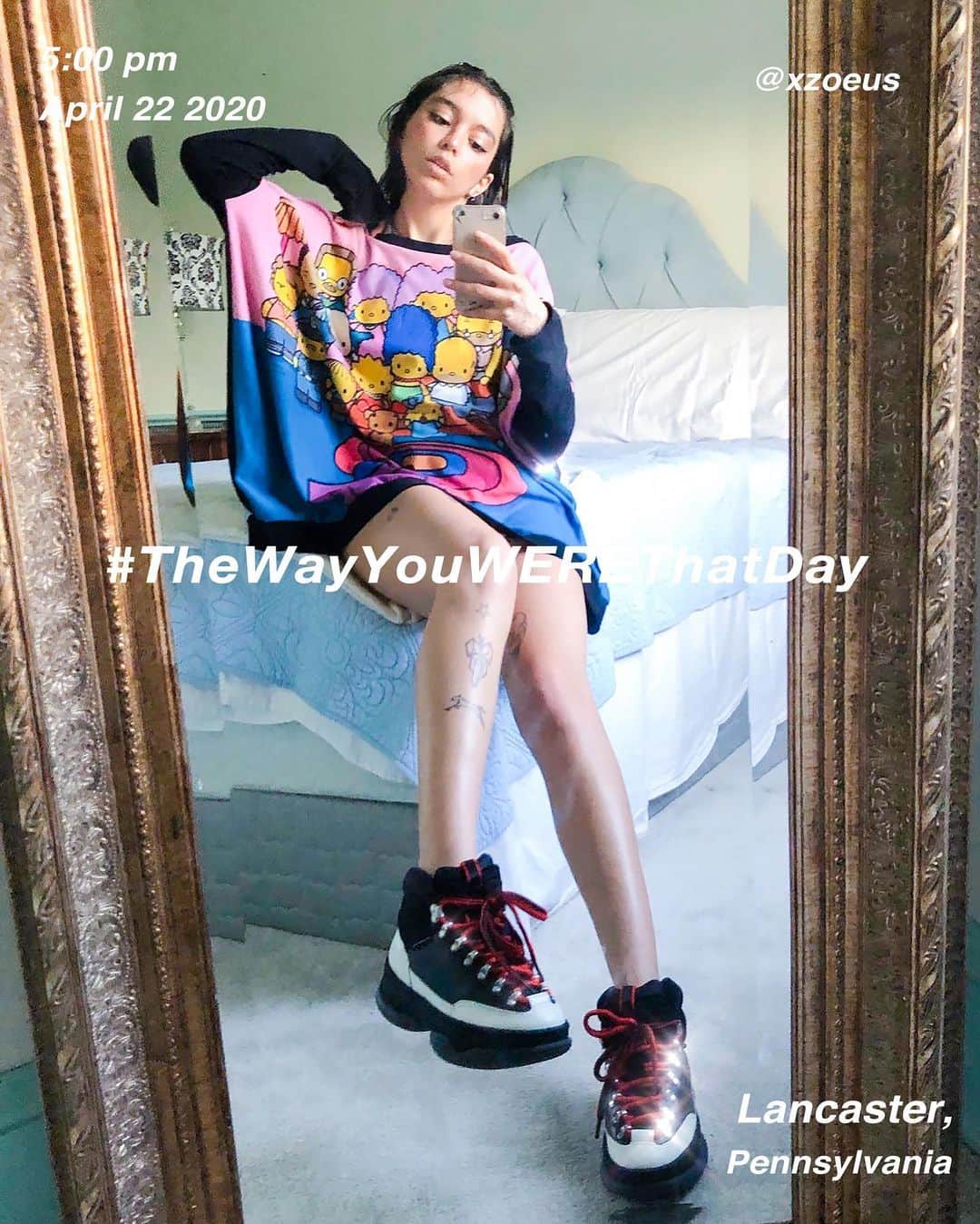 筒井心一のインスタグラム：「@xzoeus quarantined in #Lancaster at 5:00 pm, April 22 2020, #Pennsylvania ﻿ #OutfitOfTheDay = #TheWayYouWEREThatDay #QuarantineEdition  #TWYWTD #ShinichiTsutsui」