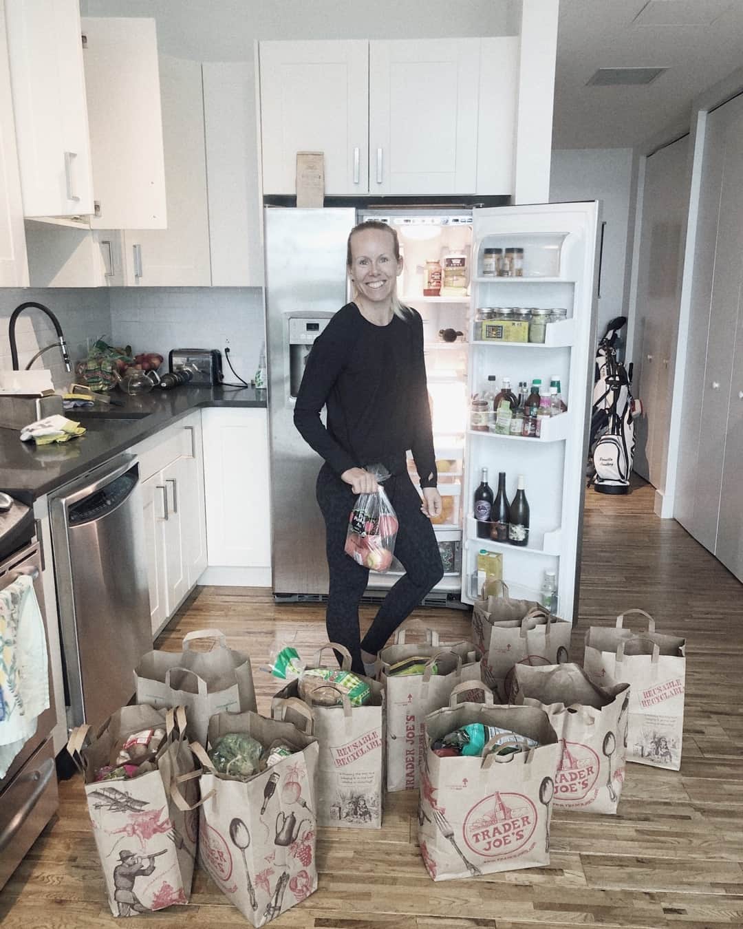 Pernilla Lindbergさんのインスタグラム写真 - (Pernilla LindbergInstagram)「I ventured out of the house for our weekly trip to @traderjoes today. We have been managing to go 7-8 days between shopping trips but today I loaded up and think we could make 10 days with how much food we have now! ⠀ ⠀ I might be bias having been sponsored by @traderjoes for 7 years now but they are doing such a great job during this pandemic making a trip to the store as normal and safe as possible. ⠀ ⠀ Here are some of my top Trader Joe’s products I’m loading up on every week without fail! Do you have any favorites?⠀ ⠀ Trader Joe’s Pistachio Gelato (amazing) $2.99⠀ ⠀ Organic lemon and ginger seltzer water $2.99⠀ ⠀ Cauliflower Gnocchi $2.69⠀ ⠀ Roasted Tomatillo Yellow Chilli Salsa $2.49⠀ ⠀ Grass Fed Angus Beef Burgers x4 (New Zealand beef) $6.99⠀ ⠀ Organic fair trader Belgian dark chocolate $1.99⠀ ⠀ Prices are great and tastes even better!⠀ ⠀ #traderjoes #traderjoesmusthaves #traderjoeshaul #traderjoeslist」4月25日 1時45分 - pernillagolf